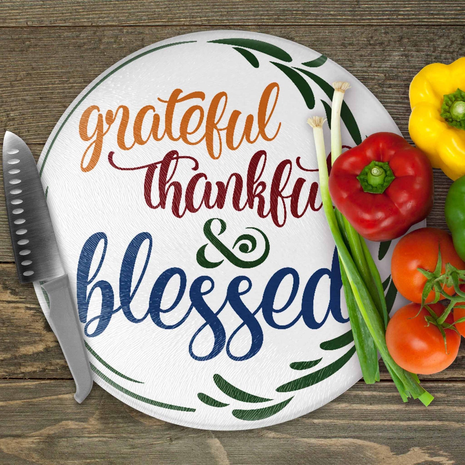 Personalized Cutting Board | Custom Glass Cutting Board | Fall Blessings