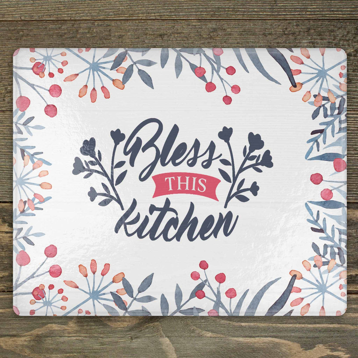 Personalized Cutting Board | Custom Glass Cutting Board | Bless this Kitchen