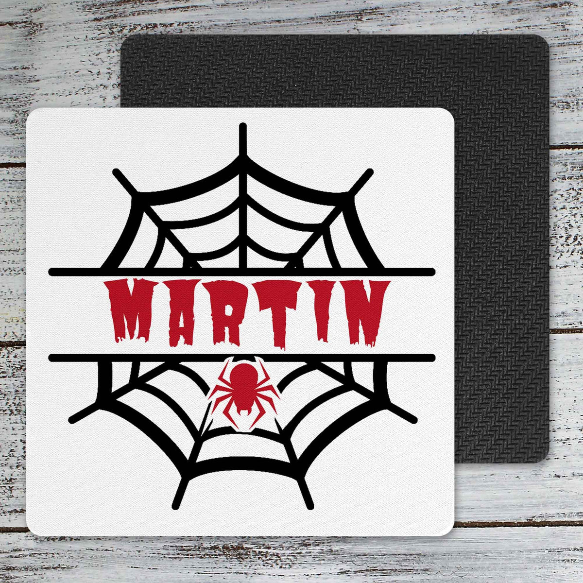 Personalized Coasters | Custom Stone Coaster Set | Spider Red | Set of 4