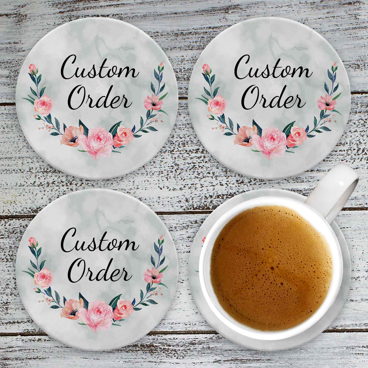 Personalized Coasters | Custom Stone Coaster Set | Custom Order | Set of 4
