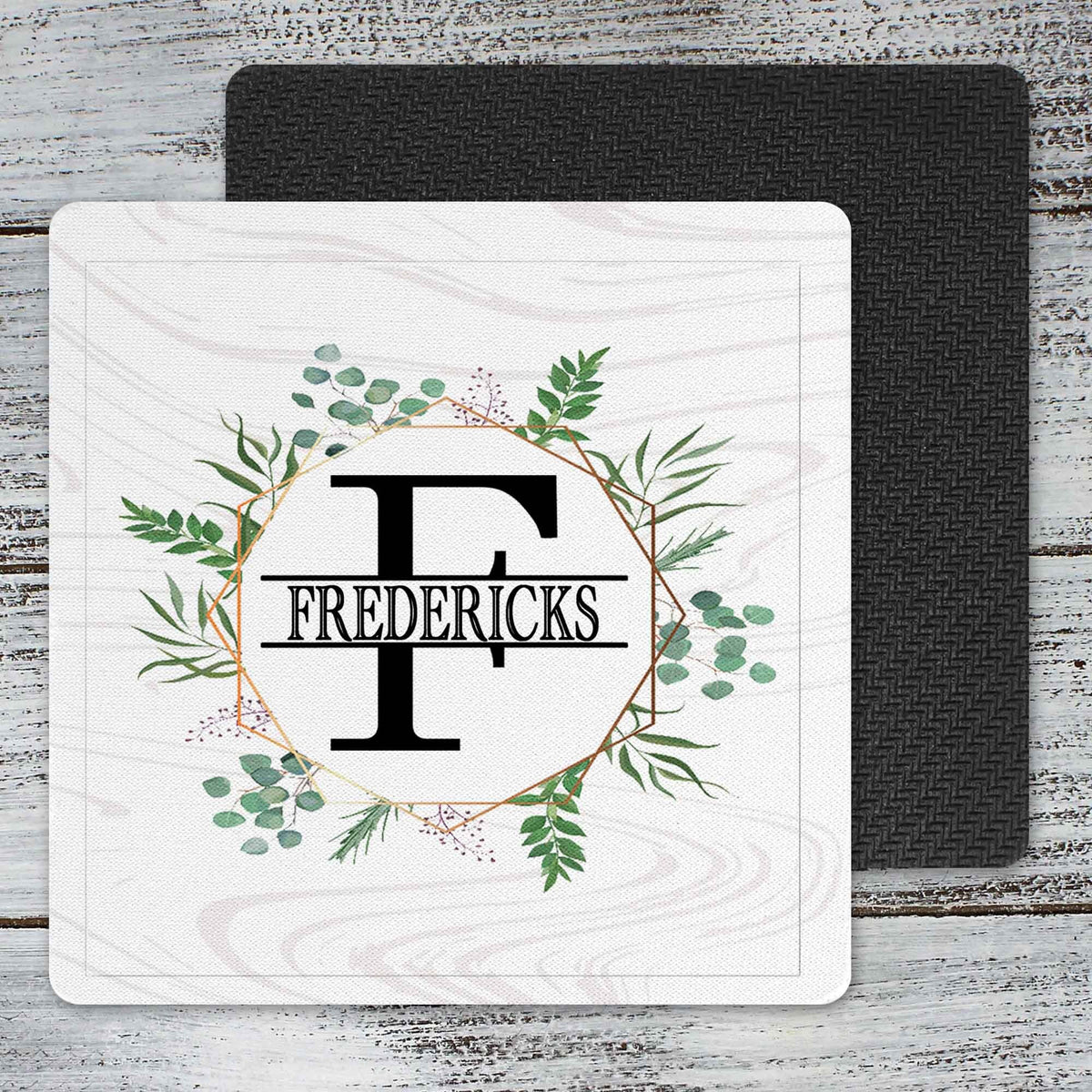 Personalized Coasters | Custom Stone Coaster Set | Spring Wreath | Set of 4