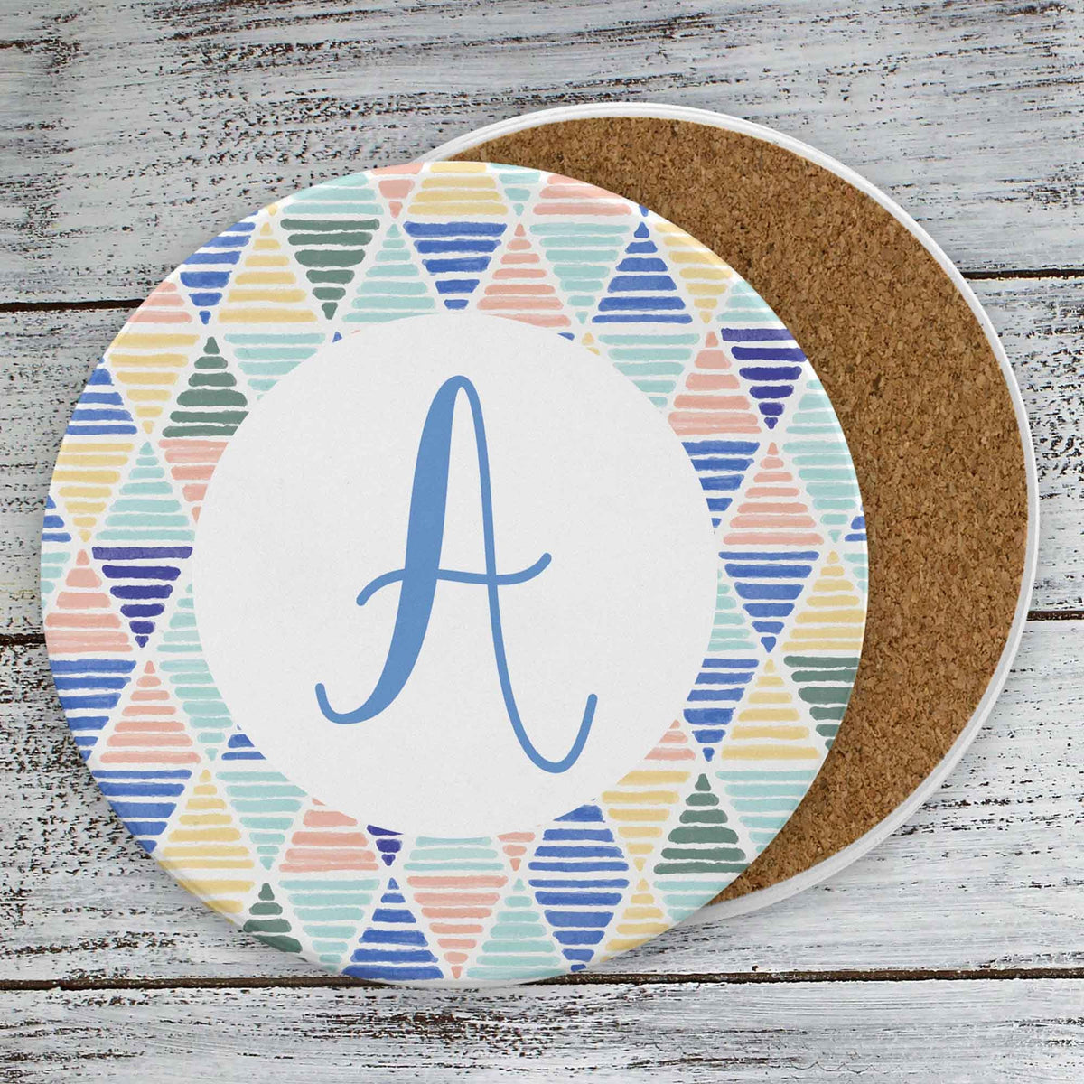 Personalized Coasters | Custom Stone Coaster Set | Summer Monogram | Set of 4