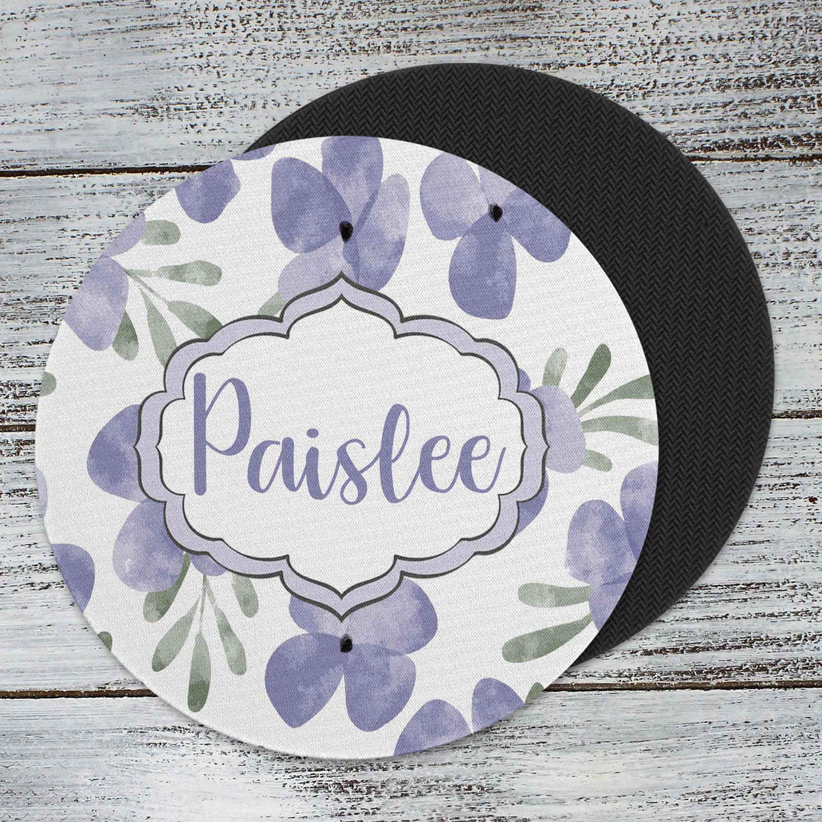 Personalized Coasters | Custom Stone Coaster Set | Periwinkle | Set of 4