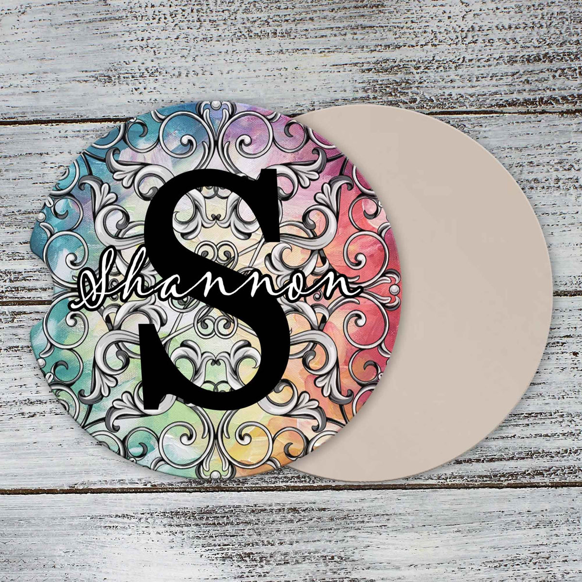 Personalized Car Coasters | Custom Car Accessories | Colorful | Set of 2