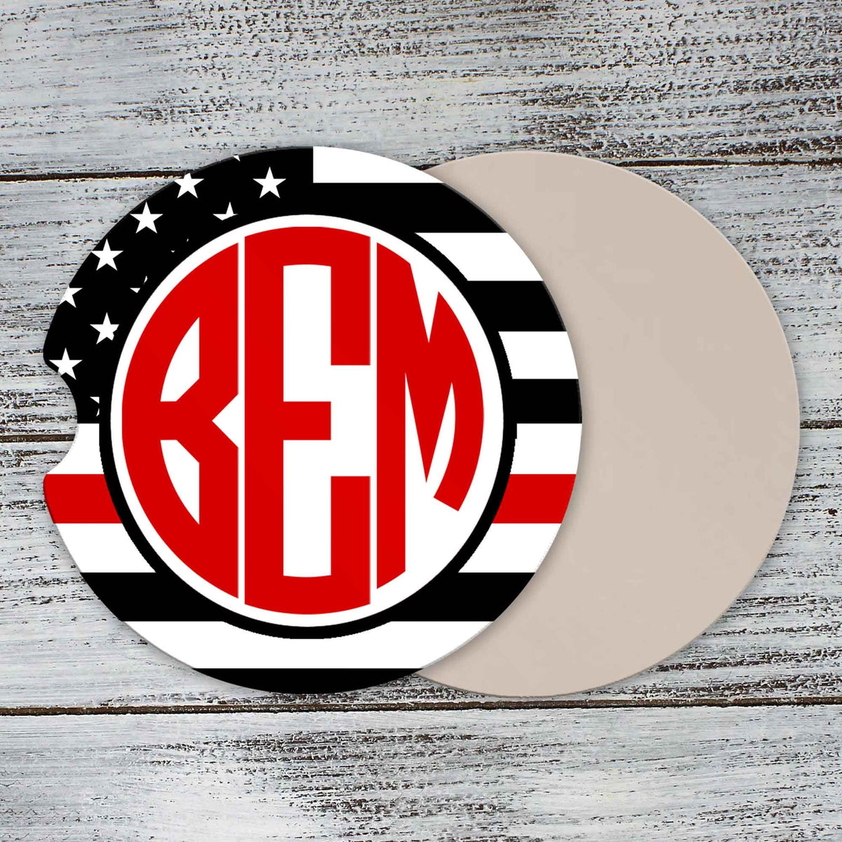 Personalized Car Coasters | Custom Car Accessories | Red Line | Set of 2