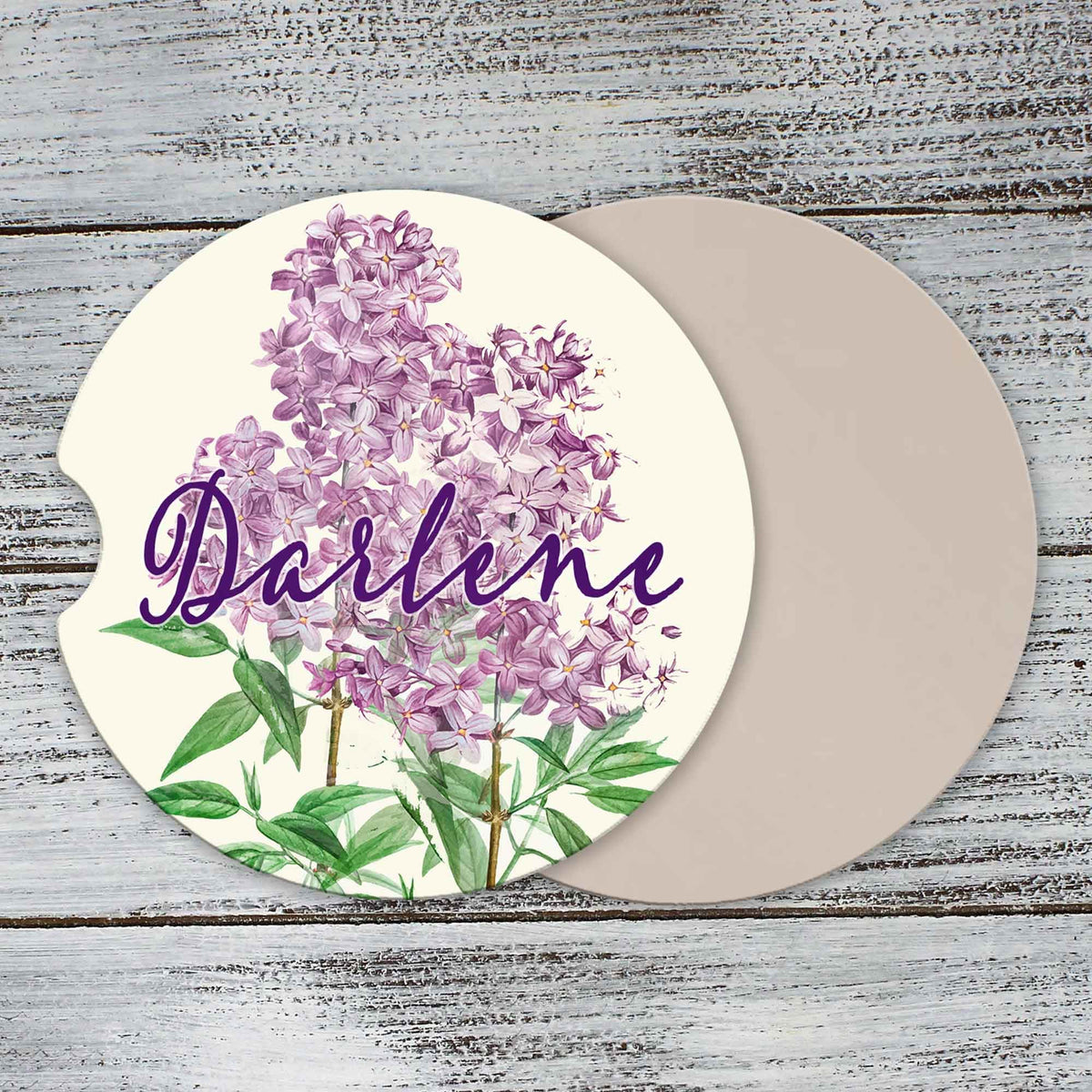 Personalized Car Coasters | Custom Car Accessories | Lilac | Set of 2
