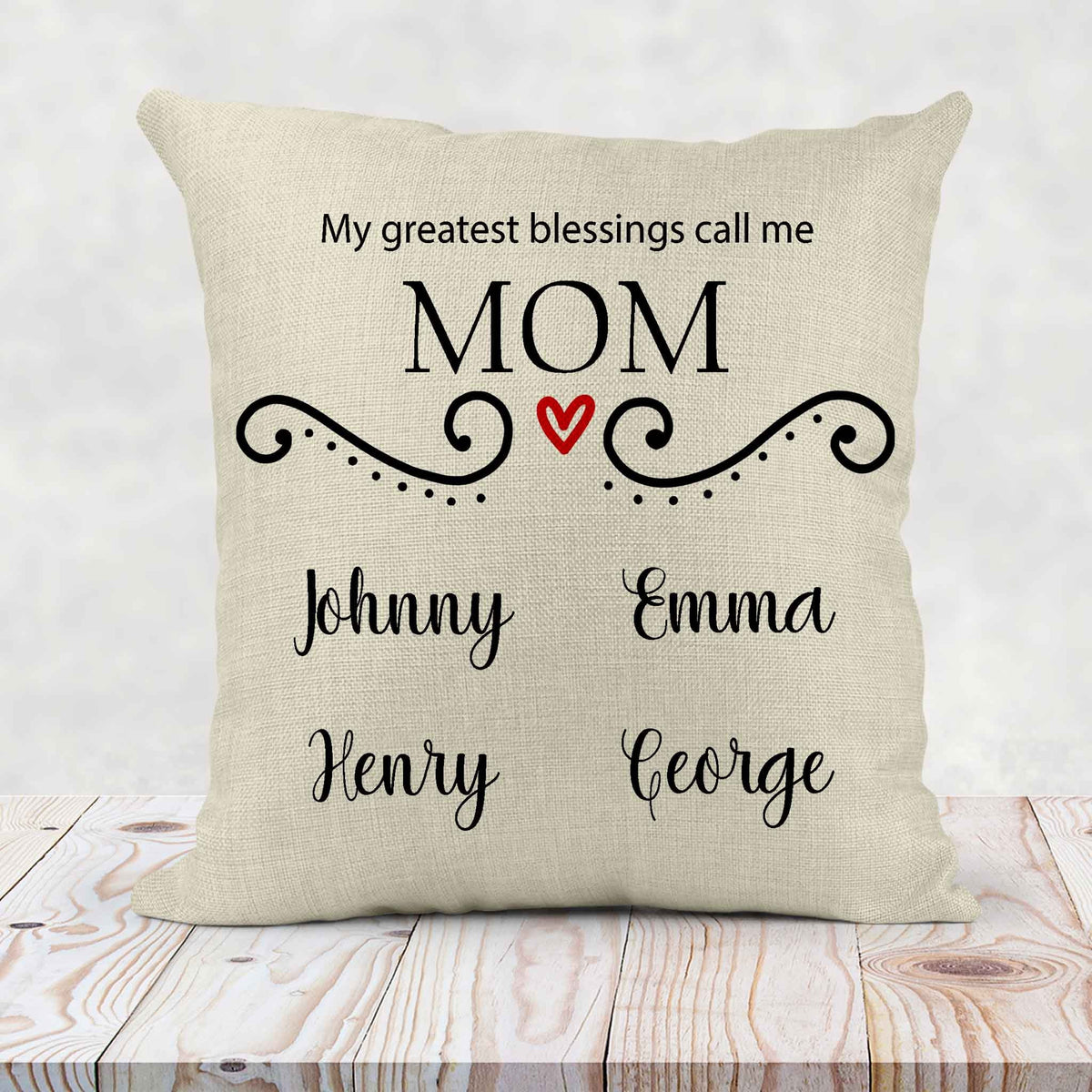 Personalized Throw Pillow | Custom Decorative Pillow | Mom&#39;s Greatest Blessing