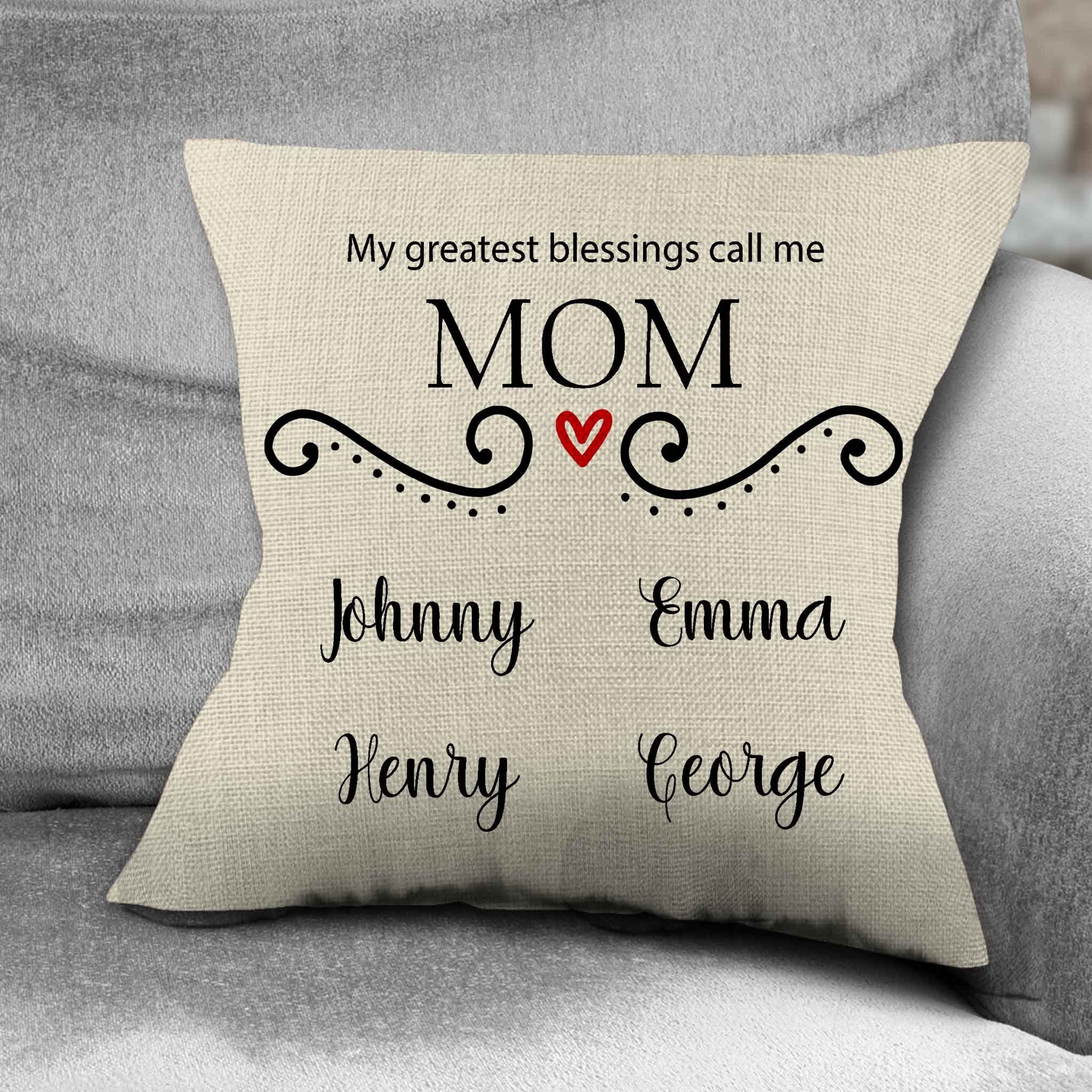 Personalized Throw Pillow | Custom Decorative Pillow | Mom's Greatest Blessing