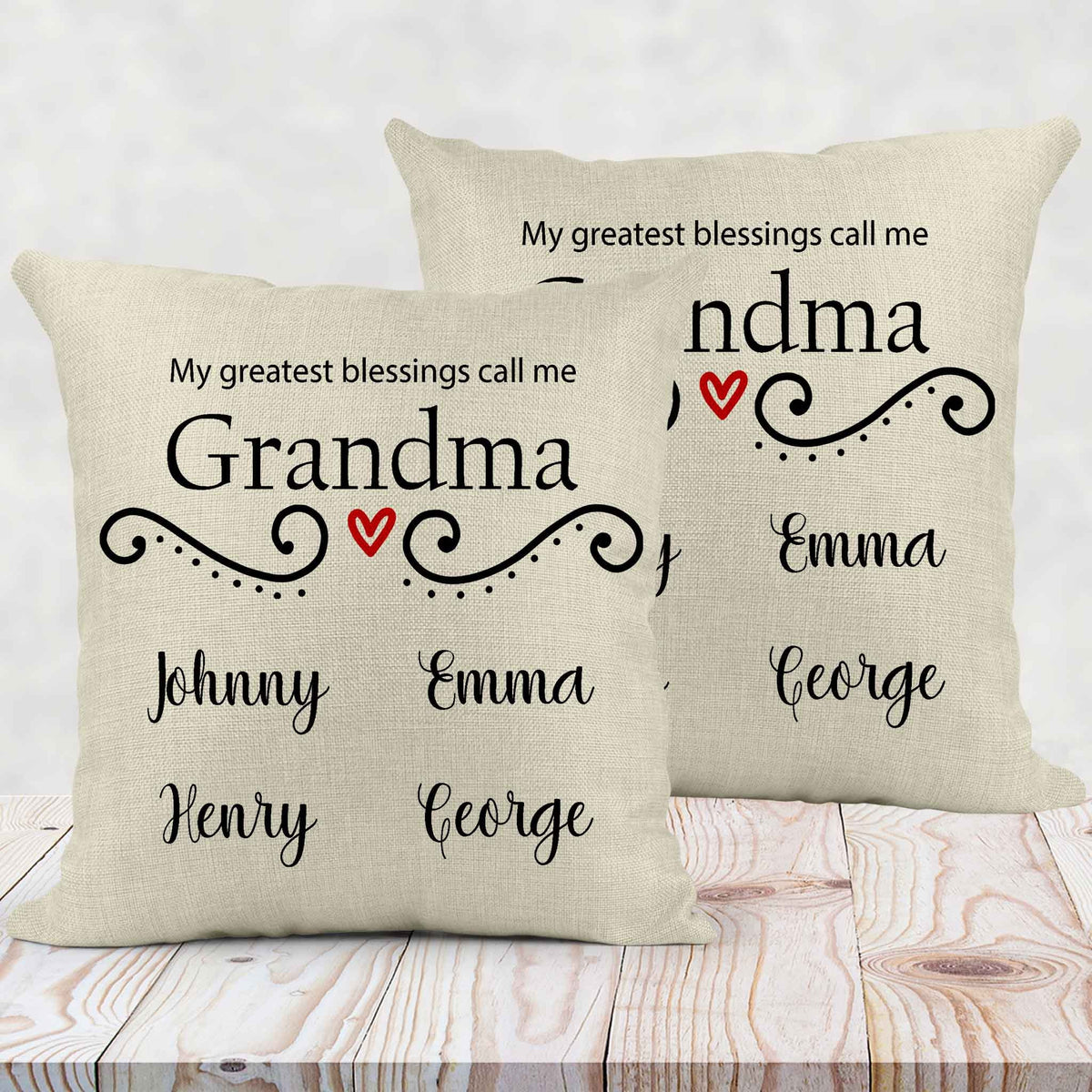 Personalized Throw Pillow | Custom Decorative Pillow | Grandma&#39;s Greatest Blessing