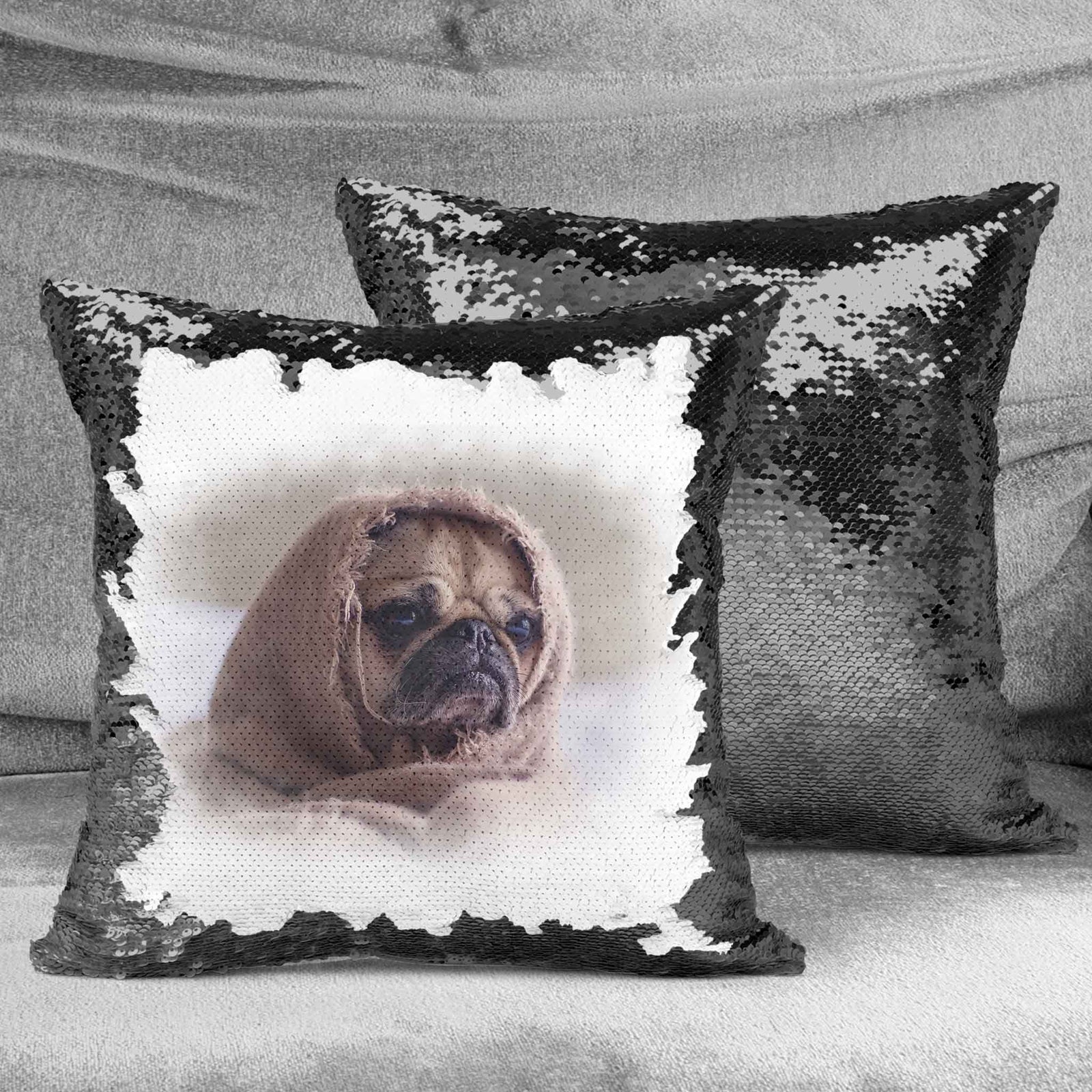 Personalized Sequin Throw Pillow | Custom Sequin Pillow | Custom Photo Pet