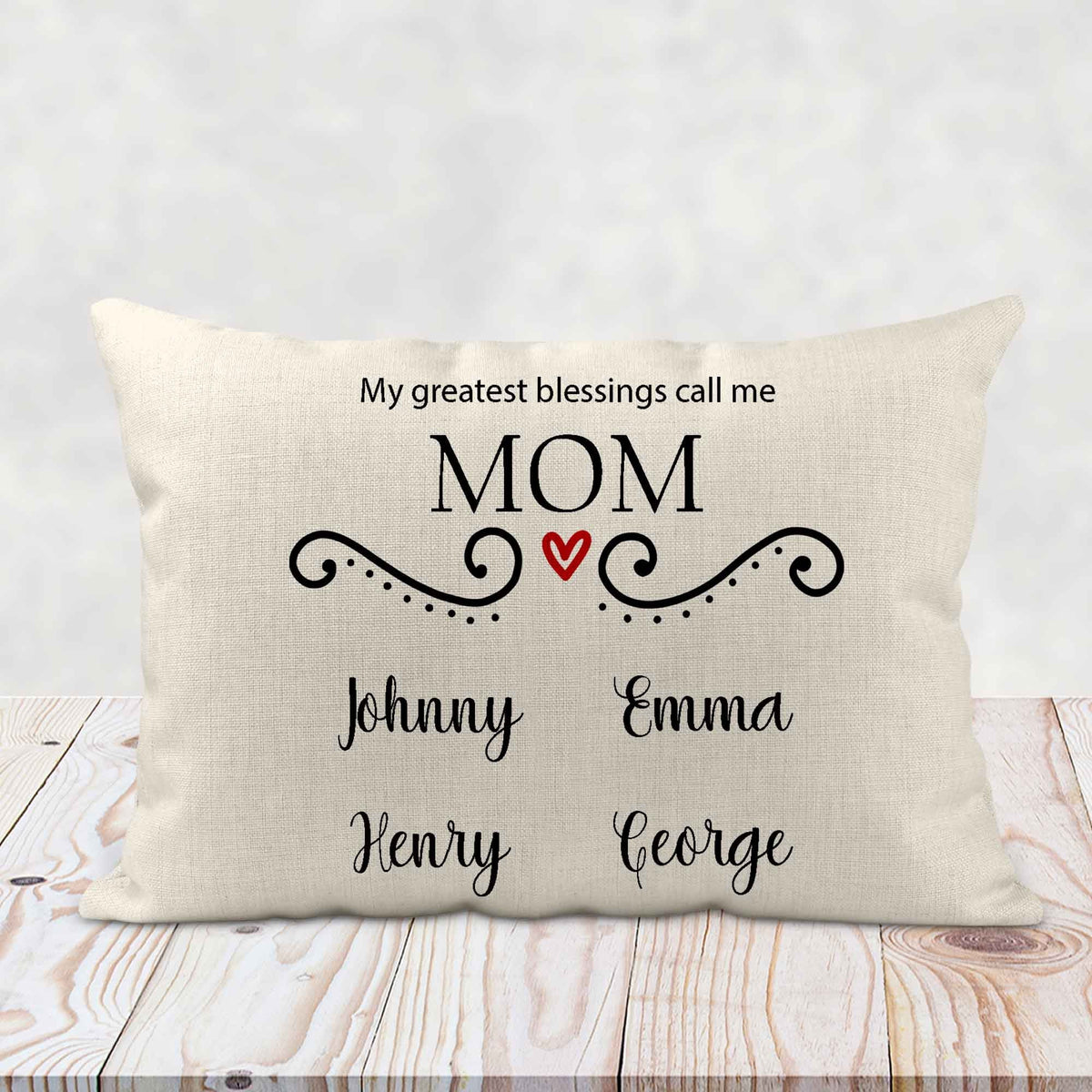 Personalized Lumbar Pillow | Custom Decorative Pillow | Mom&#39;s Greatest Blessing
