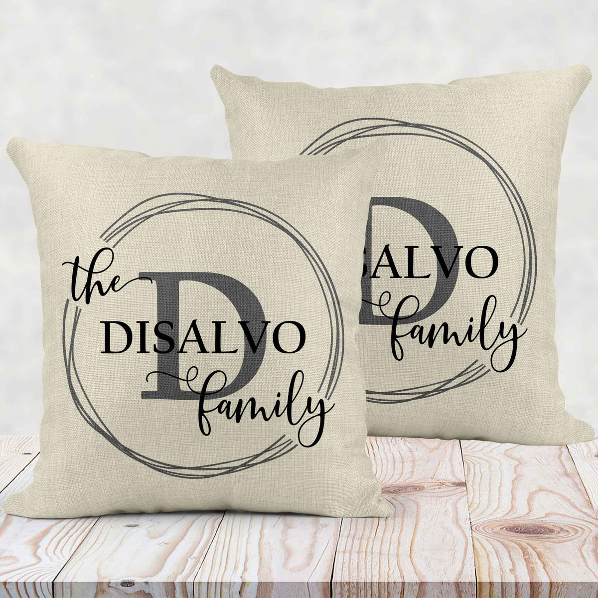 Personalized Throw Pillow | Custom Decorative Pillow | Family Vine Monogram