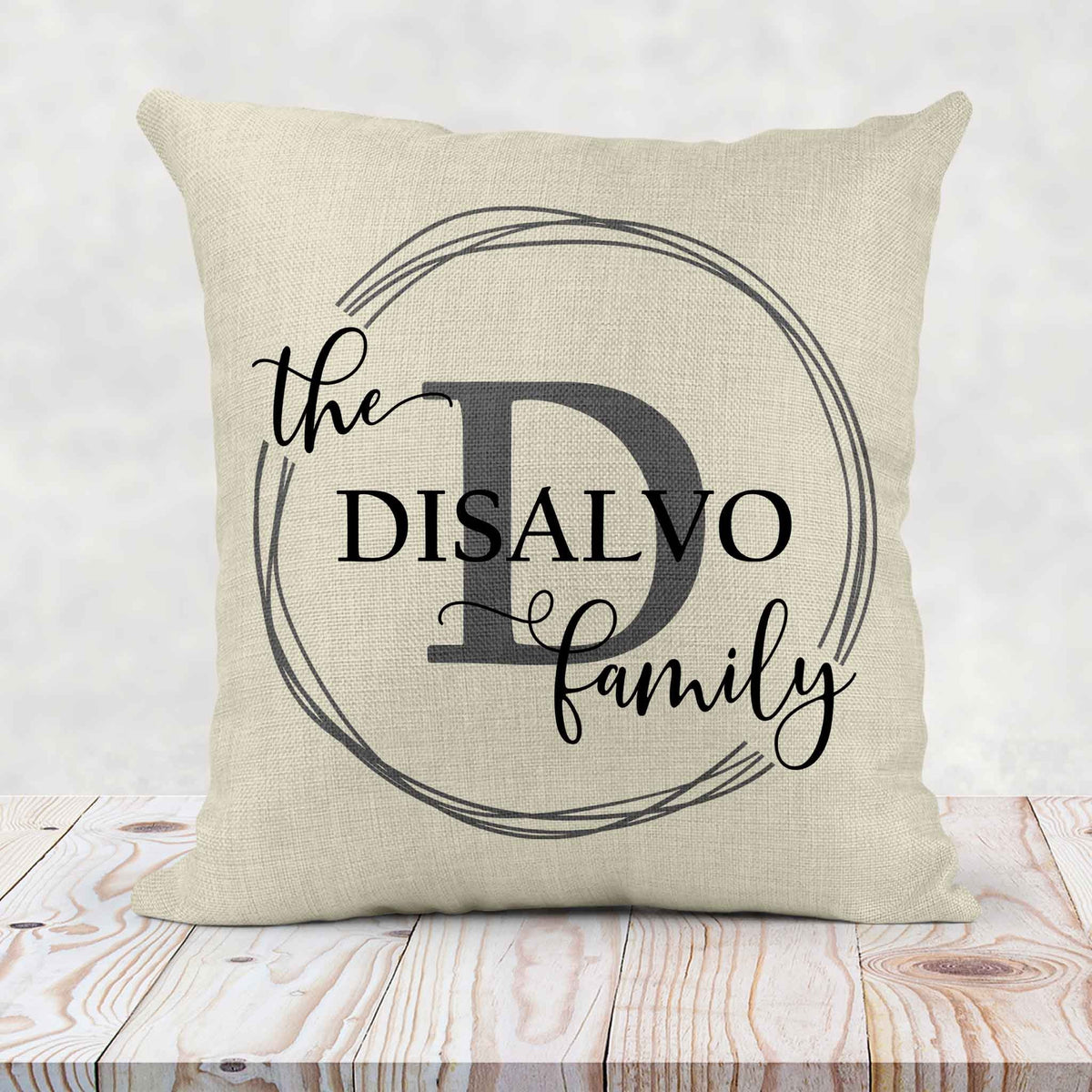 Personalized Throw Pillow | Custom Decorative Pillow | Family Vine Monogram