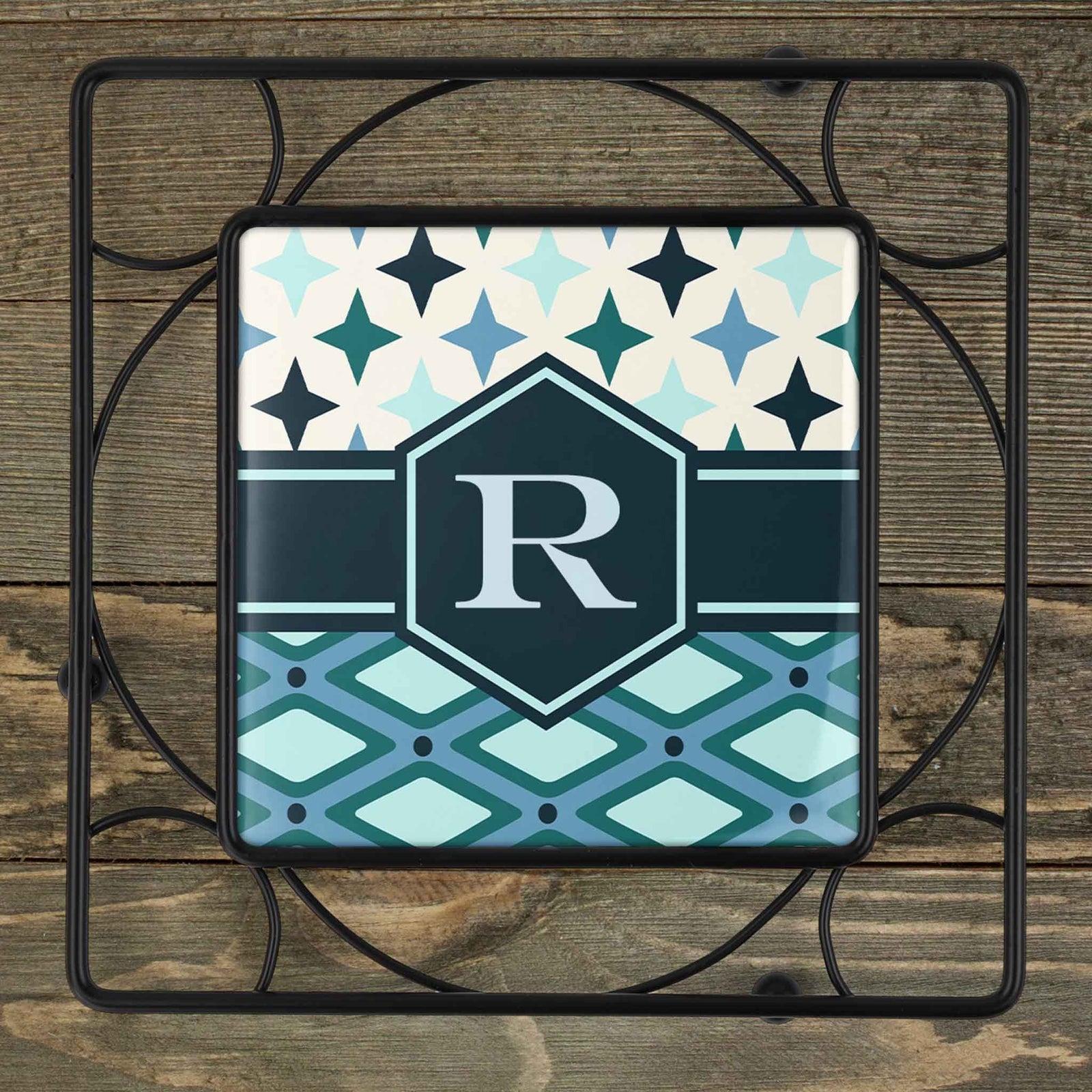 Personalized Iron Trivet | Custom Kitchen Gifts | Stars and Diamonds