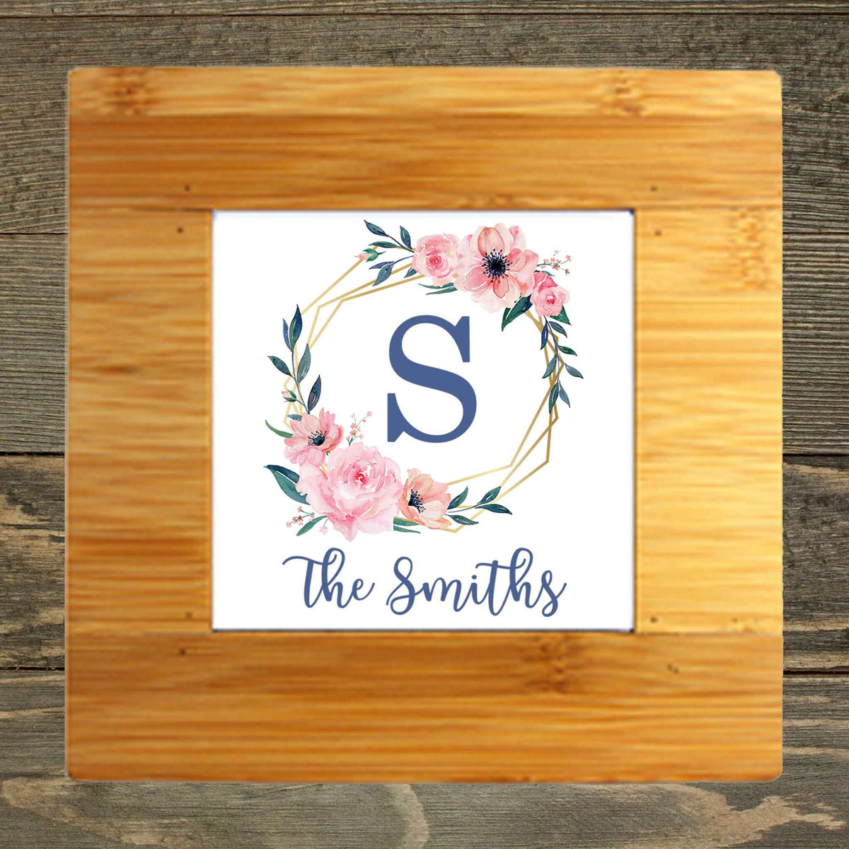 Personalized Iron Trivet | Custom Kitchen Gifts | Spring Watercolor