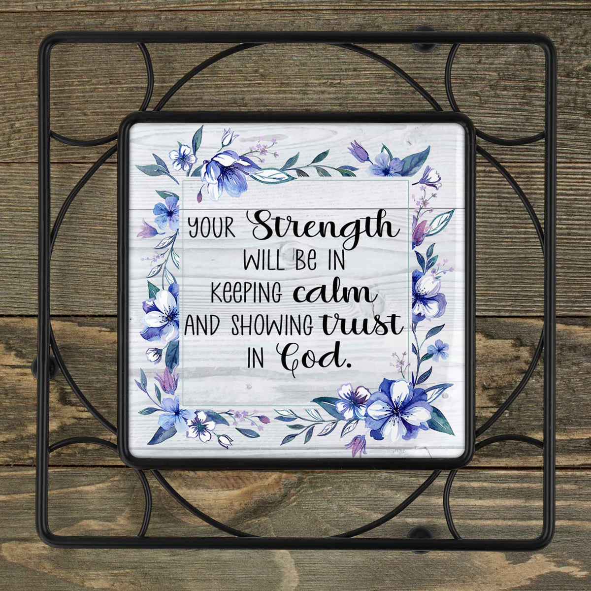 Personalized Iron Trivet | Custom Kitchen Gifts | Strength in God