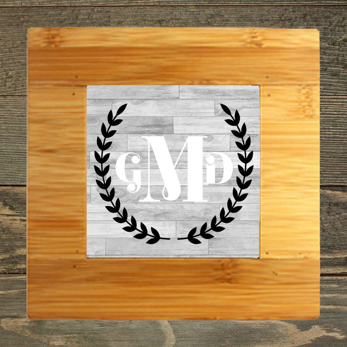 Personalized Iron Trivet | Custom Kitchen Gifts | Laurel Wreath Monogram