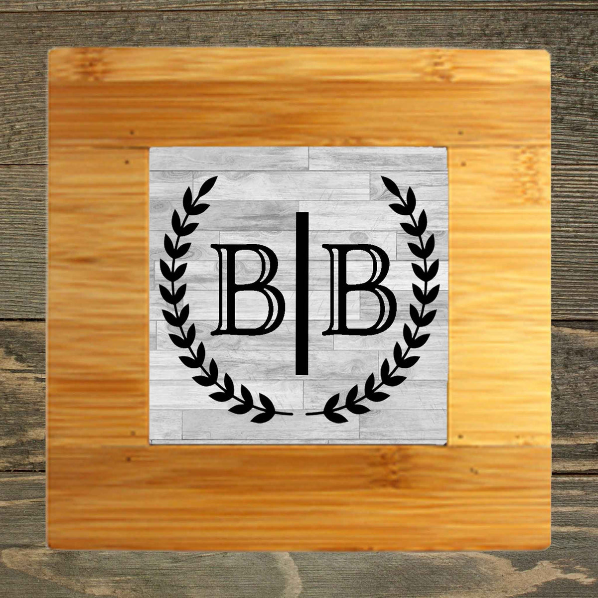 Personalized Iron Trivet | Custom Kitchen Gifts | Laurel Wreath Side by Side