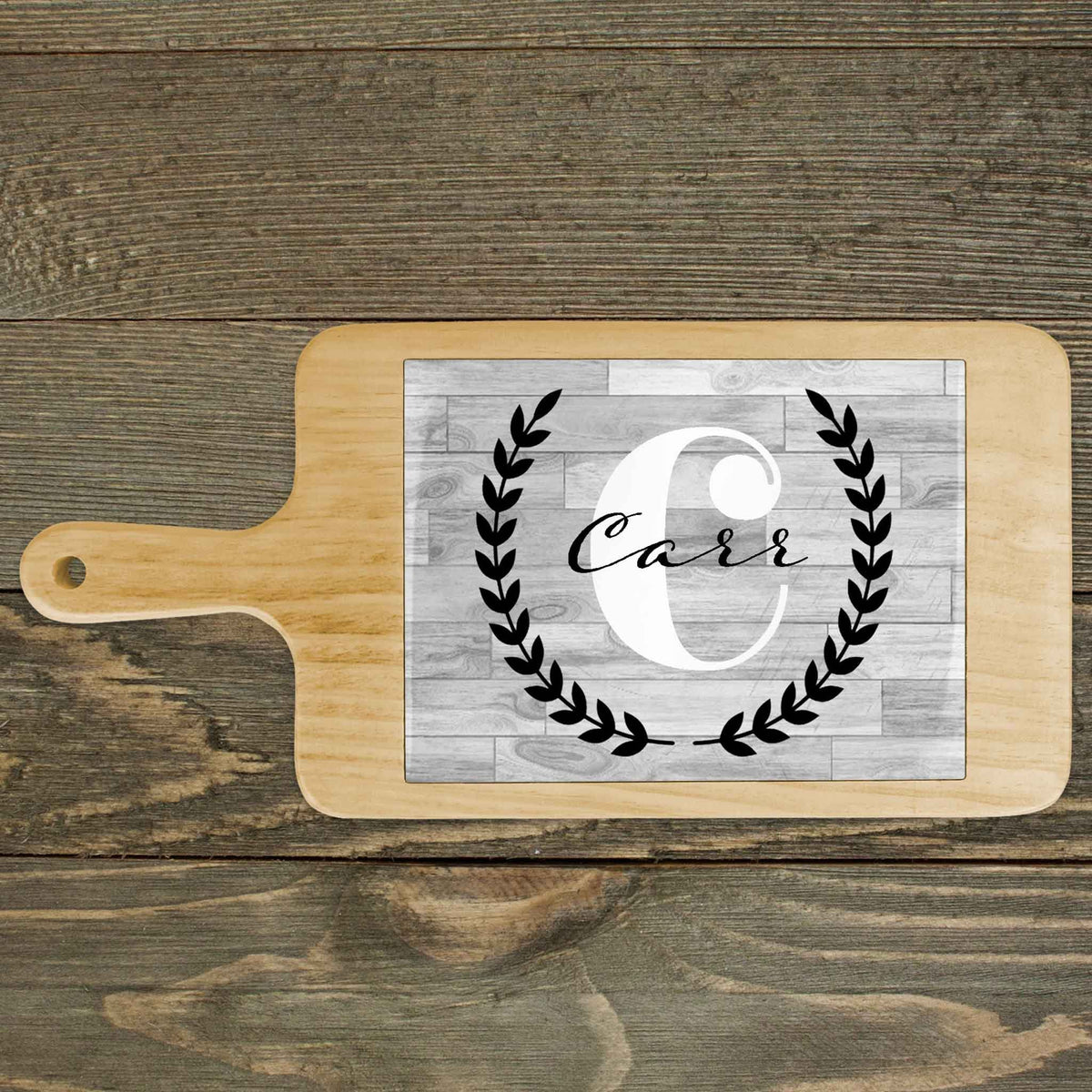 Personalized Wood Cheeseboard | Custom Wine Accessories | Laurel Wreath