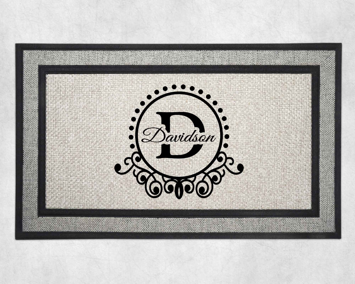 Personalized Doormat | Custom Door Mats | Ornate Letter frame