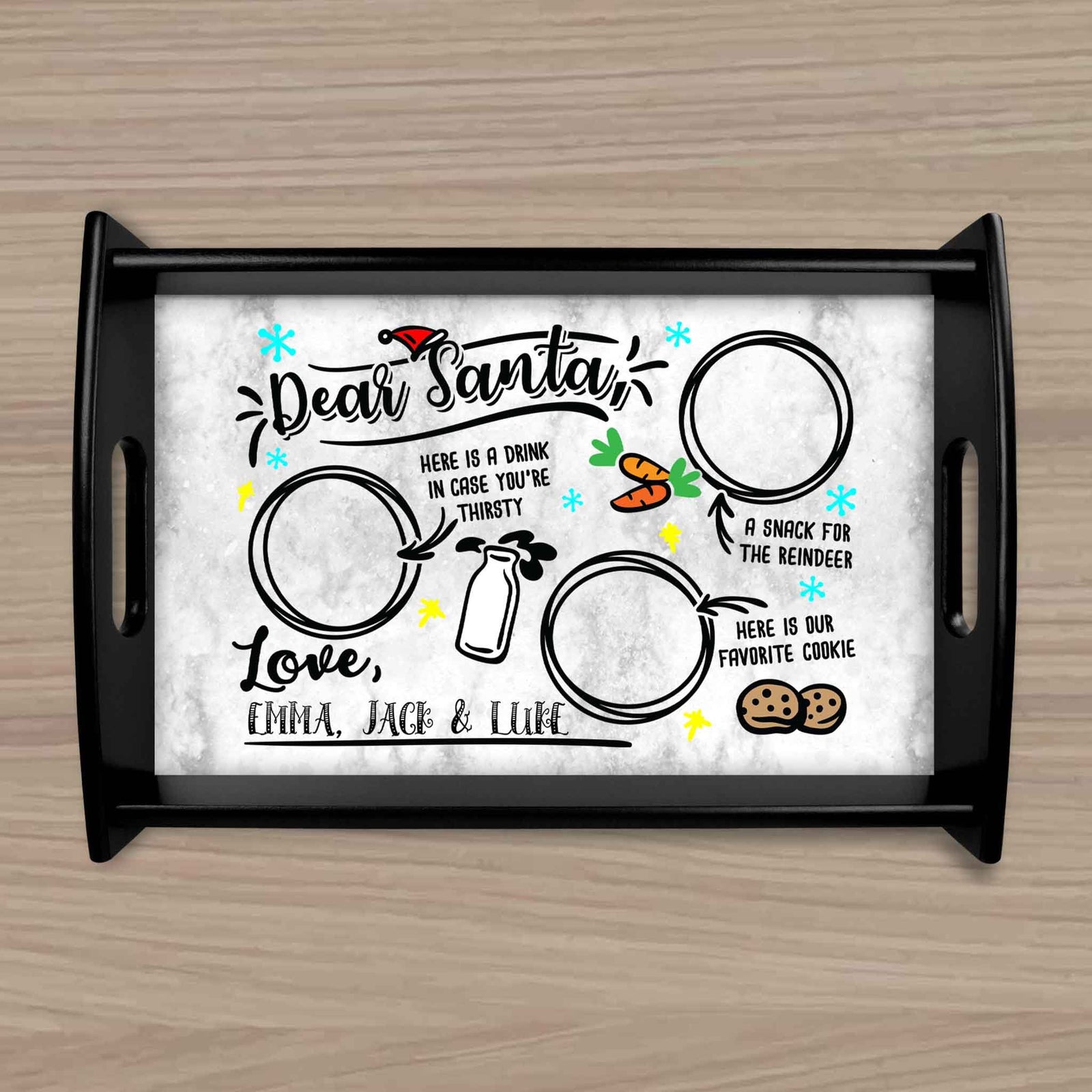Custom Wood Serving Tray | Persoanlized Kitchen Accessories | Dear Santa Marble