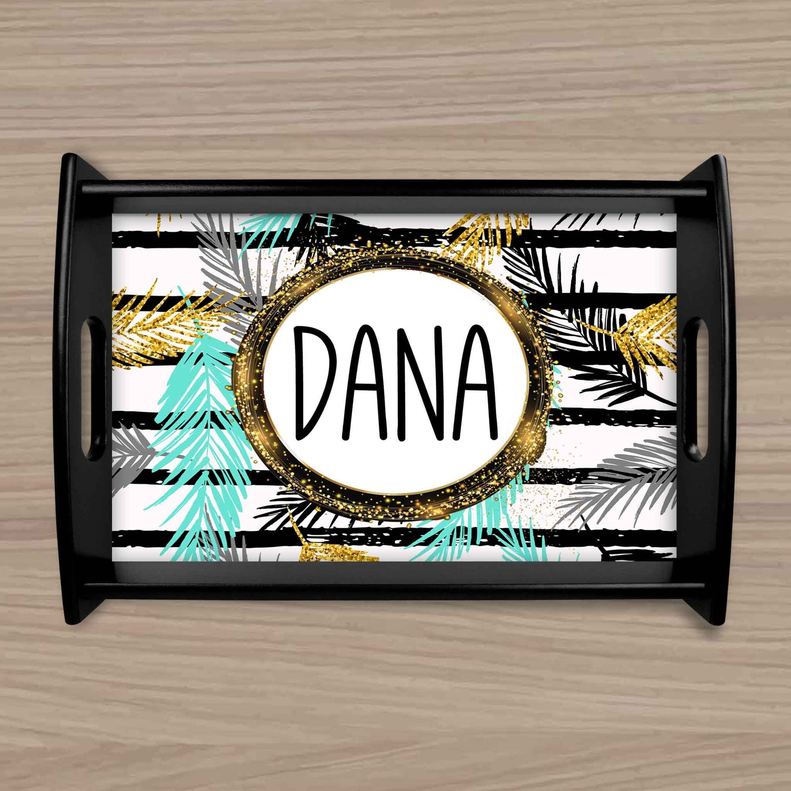 Custom Wood Serving Tray | Persoanlized Kitchen Accessories | Glitter Palm