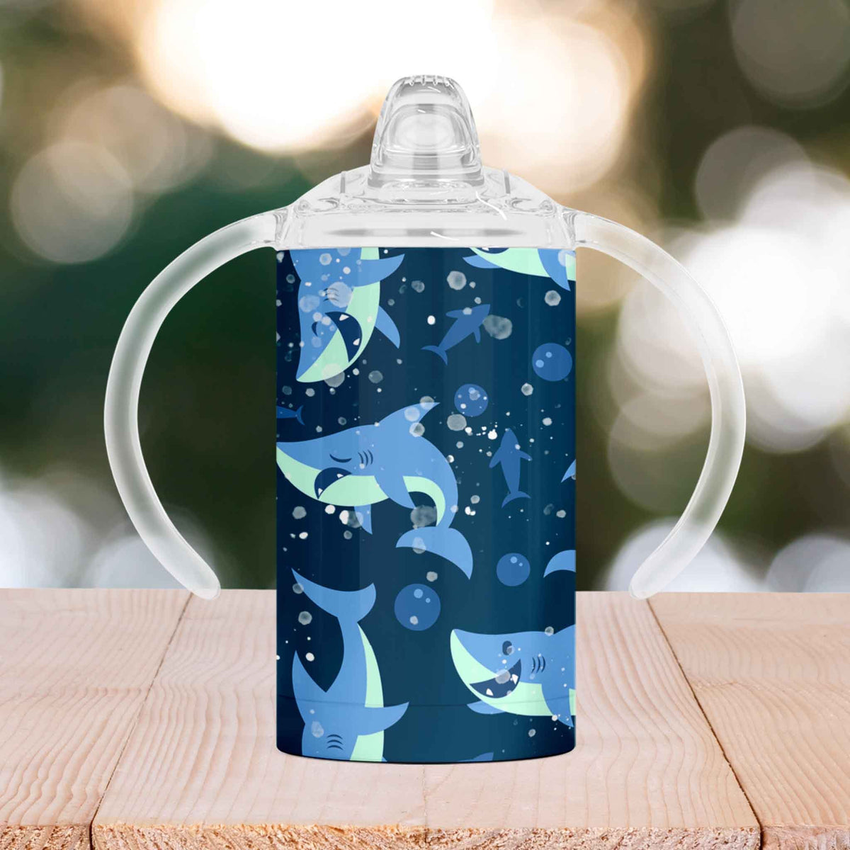 Custom Sippy Cup | Personalized Toddler Cup | Baby Gifts | Blue Sharks
