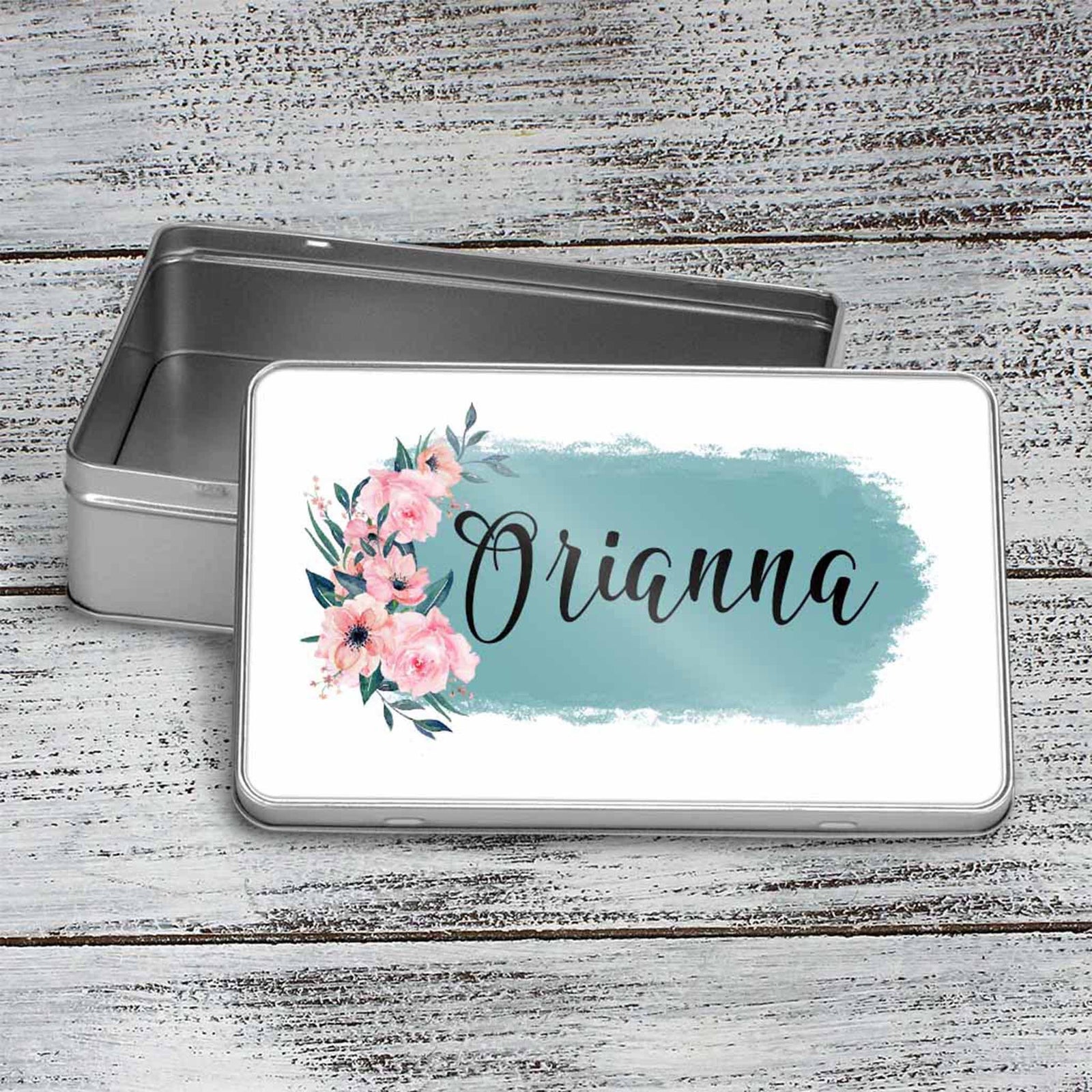 Custom Aluminum Tin | Photo Storage Box | Puzzle Tin | Blush & Blue