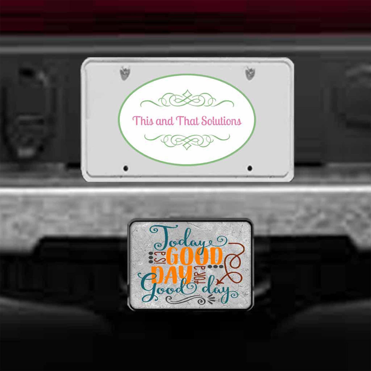 Personalized Trailer Hitch Cover | Custom Car Accessories | Today is a Good Day