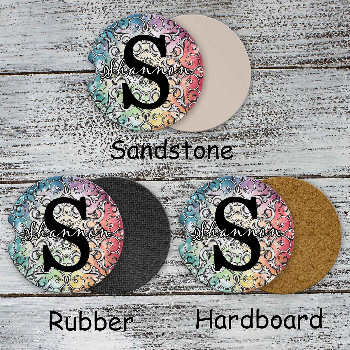 Personalized Car Coasters | Custom Car Accessories | Colorful | Set of 2