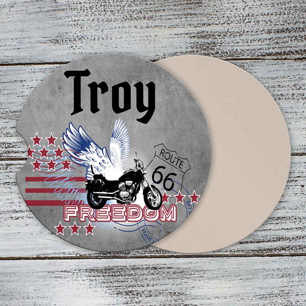 Personalized Car Coasters | Custom Car Accessories | Motorcycle | Set of 2