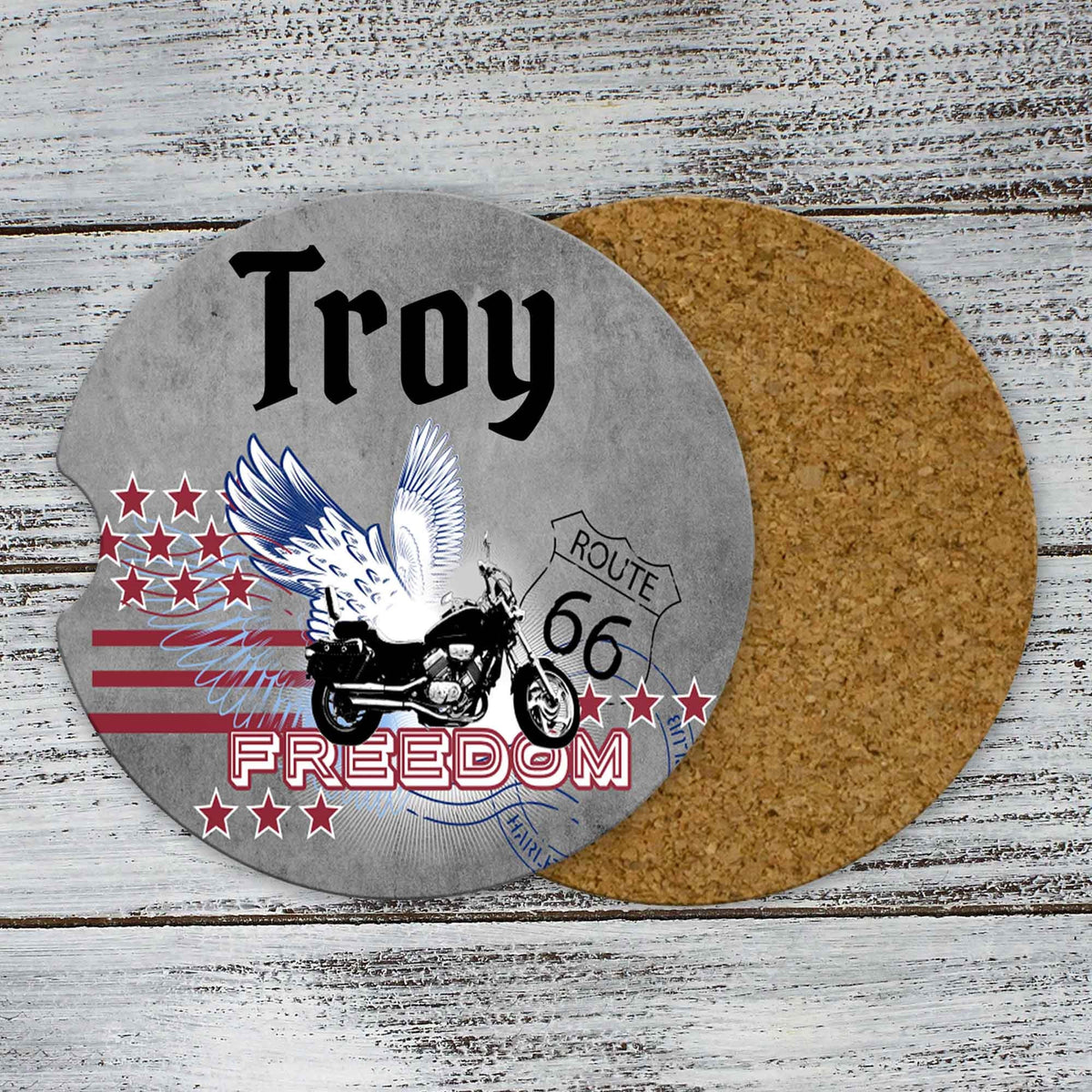 Personalized Car Coasters | Custom Car Accessories | Motorcycle | Set of 2