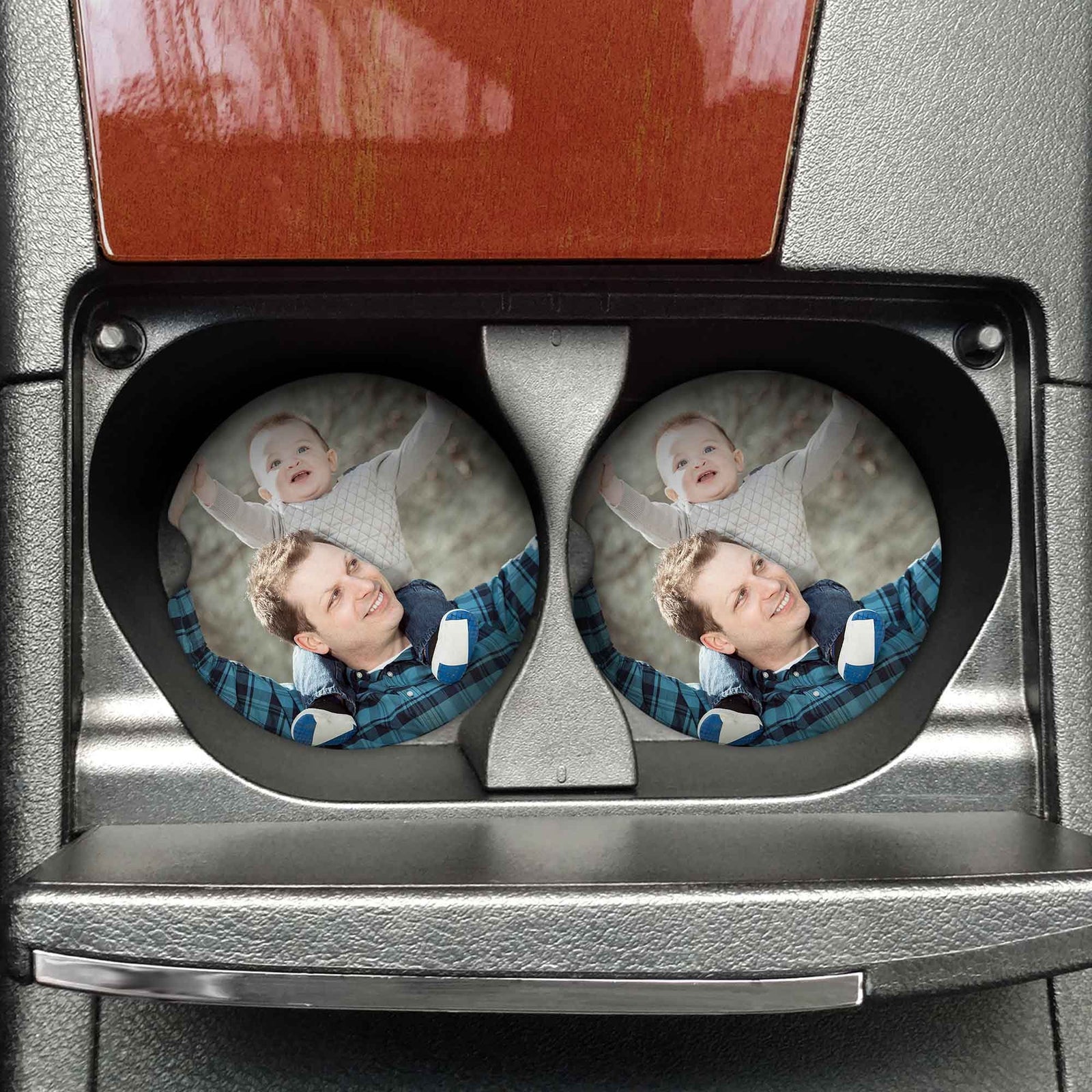 Personalized Car Coasters | Custom Car Accessories | Custom Photo | Set of 2