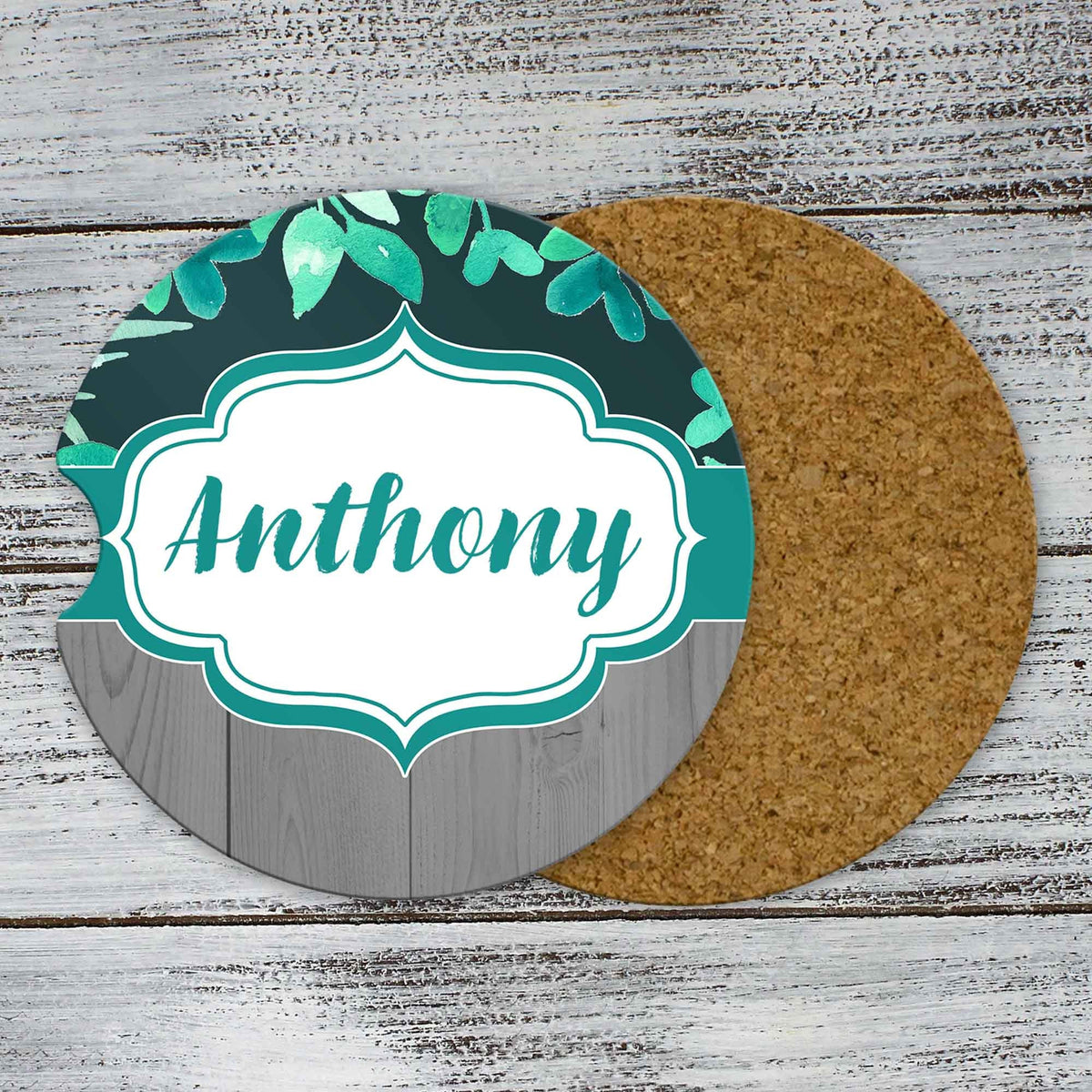 Personalized Car Coasters | Custom Car Accessories | Forest | Set of 2