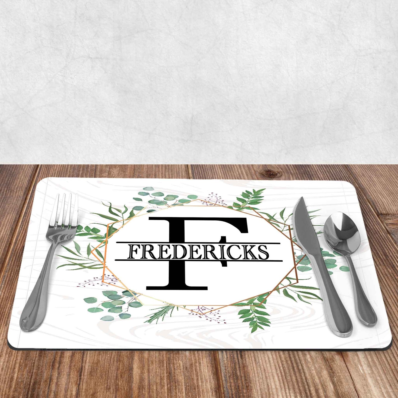 Custom Placemats | Personalized Dining and Serving | Spring Wreath