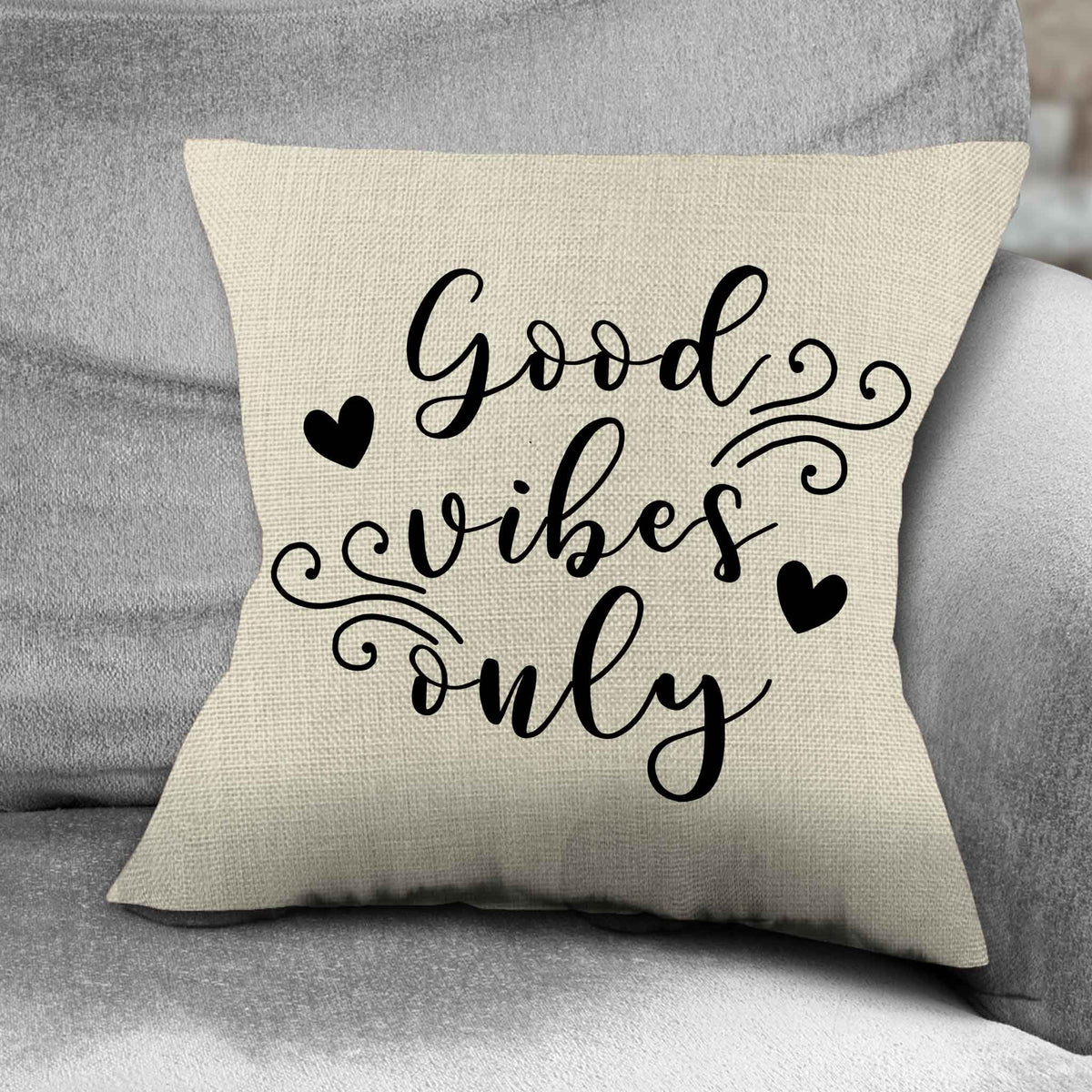 Personalized Throw Pillow | Custom Decorative Pillow | Good Vibes Only