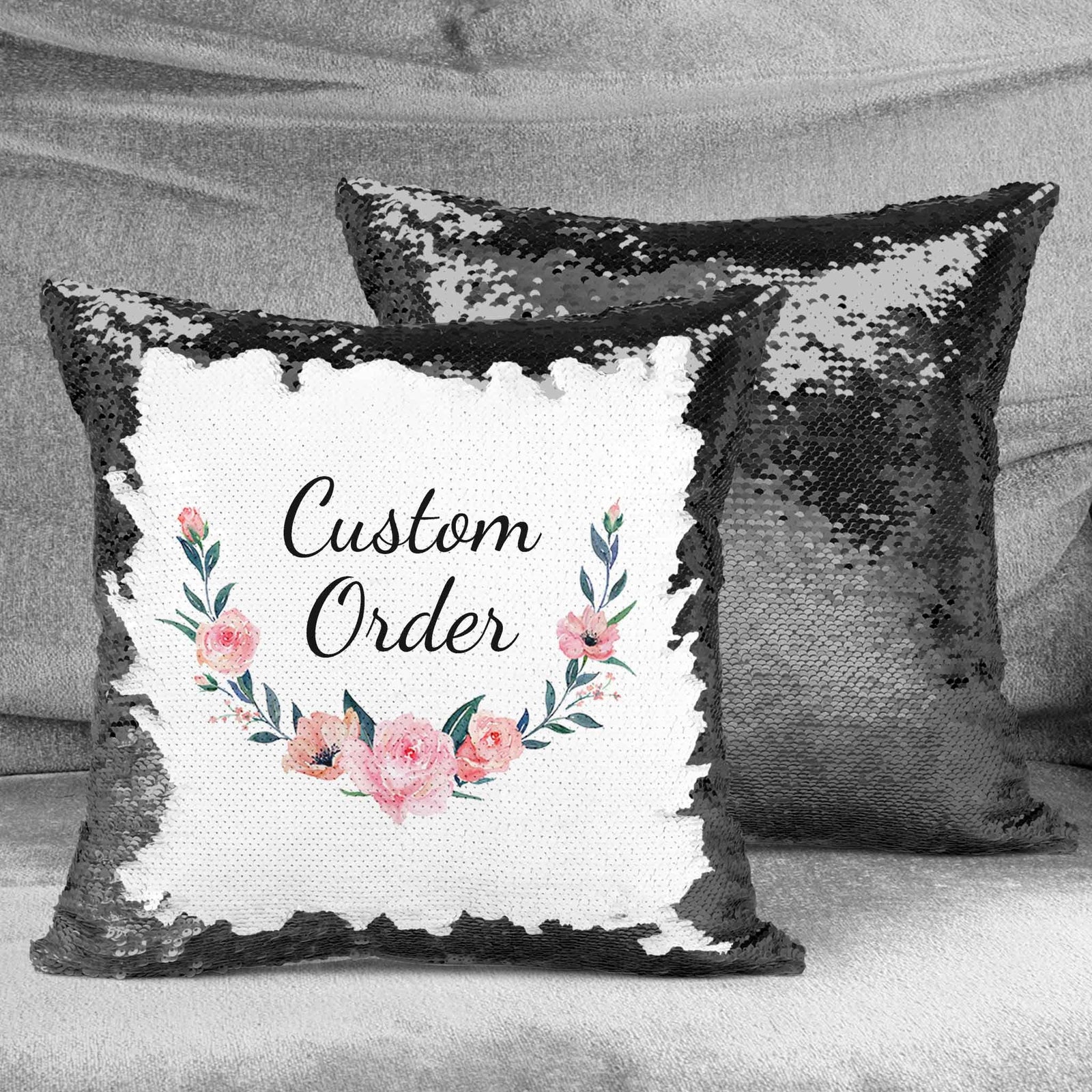 Personalized Sequin Throw Pillow | Custom Sequin Pillow | Custom Order
