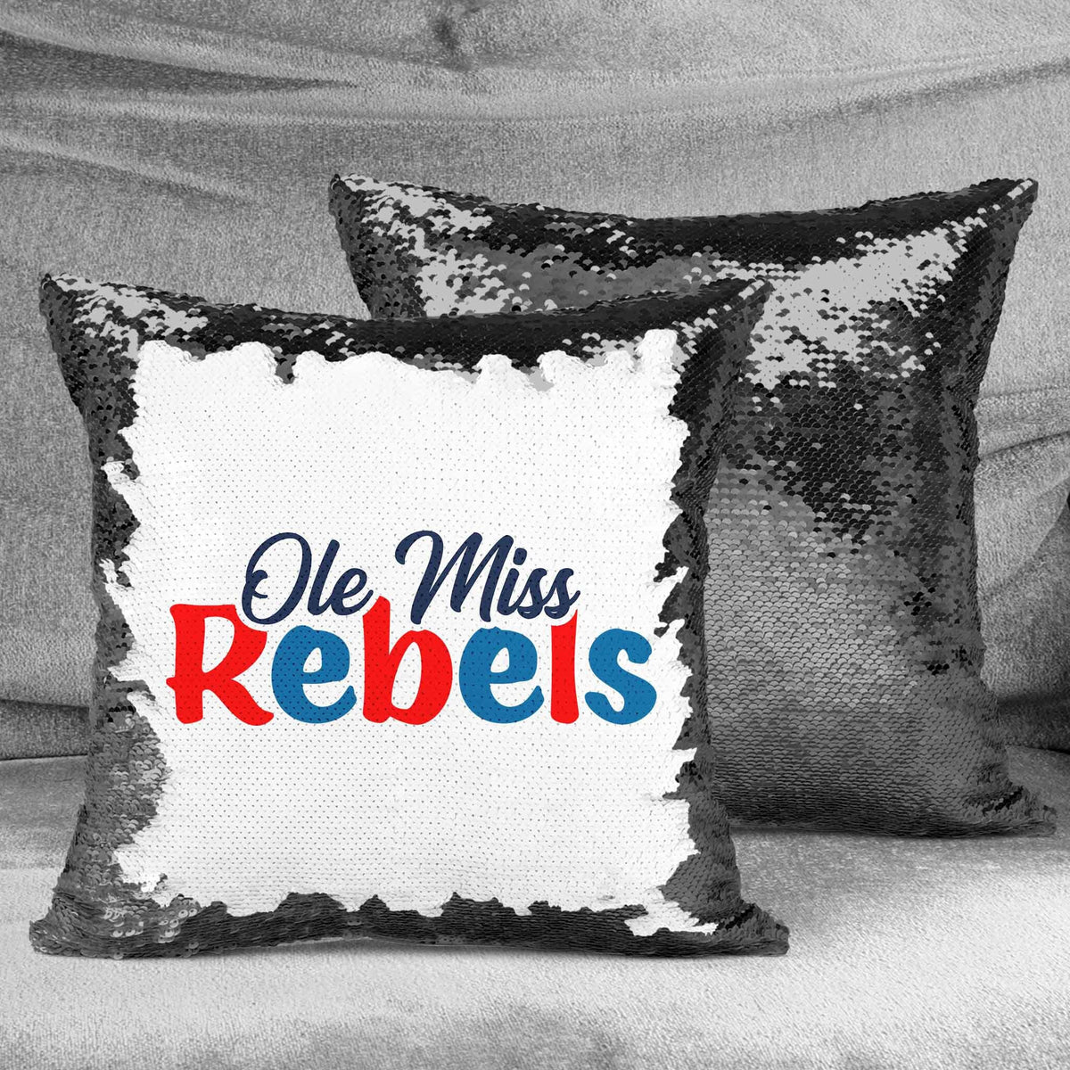 Personalized Sequin Throw Pillow | Custom Sequin Pillow | Ole Miss