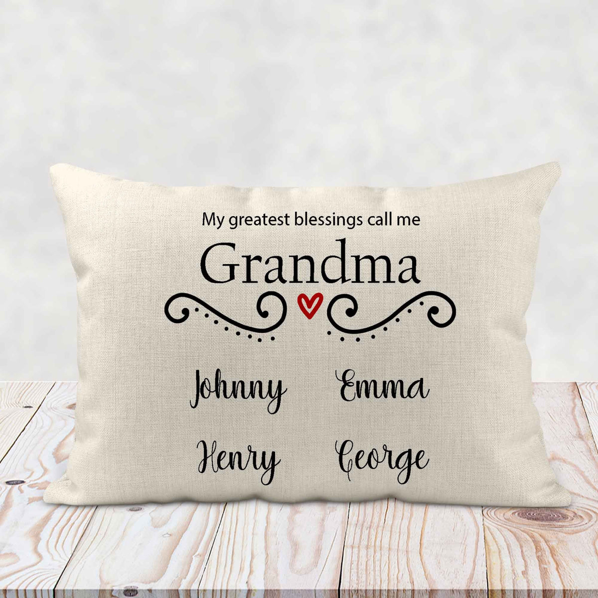 Personalized Lumbar Pillow | Custom Decorative Pillow | Grandma&#39;s Greatest Blessing
