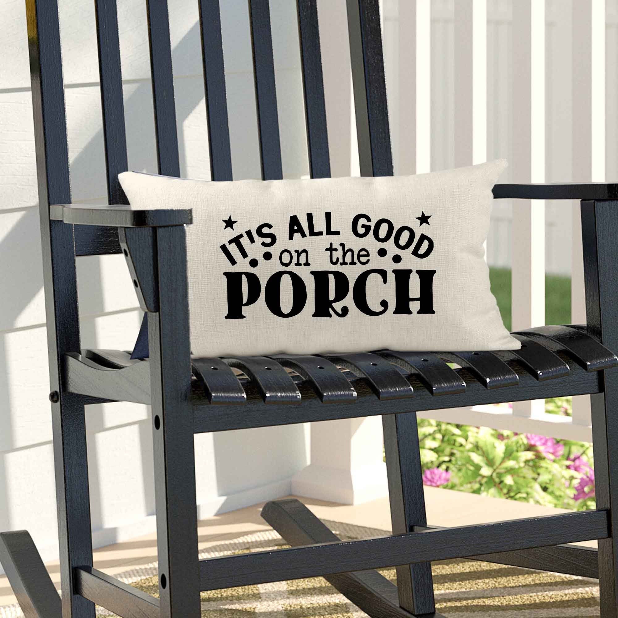 Personalized Lumbar Pillow | Custom Decorative Pillow | It's all good on the porch