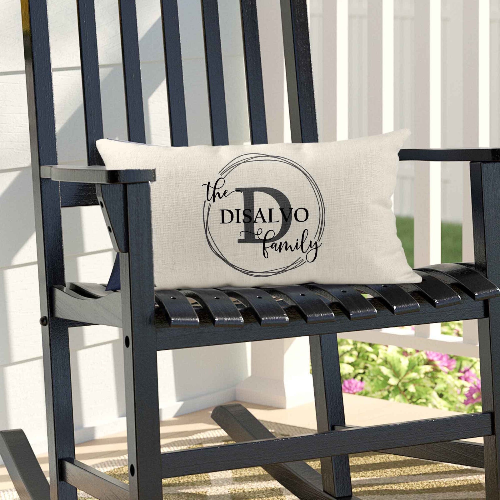 Personalized Lumbar Pillow | Custom Decorative Pillow | Family Vine Monogram