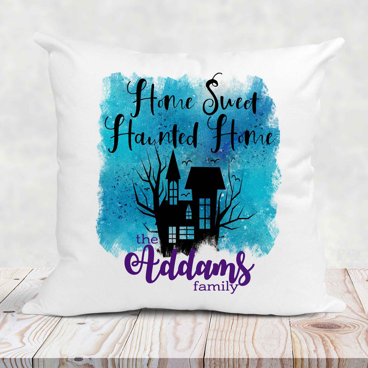Personalized Throw Pillow | Custom Decorative Pillow | Home Sweet Haunted Home