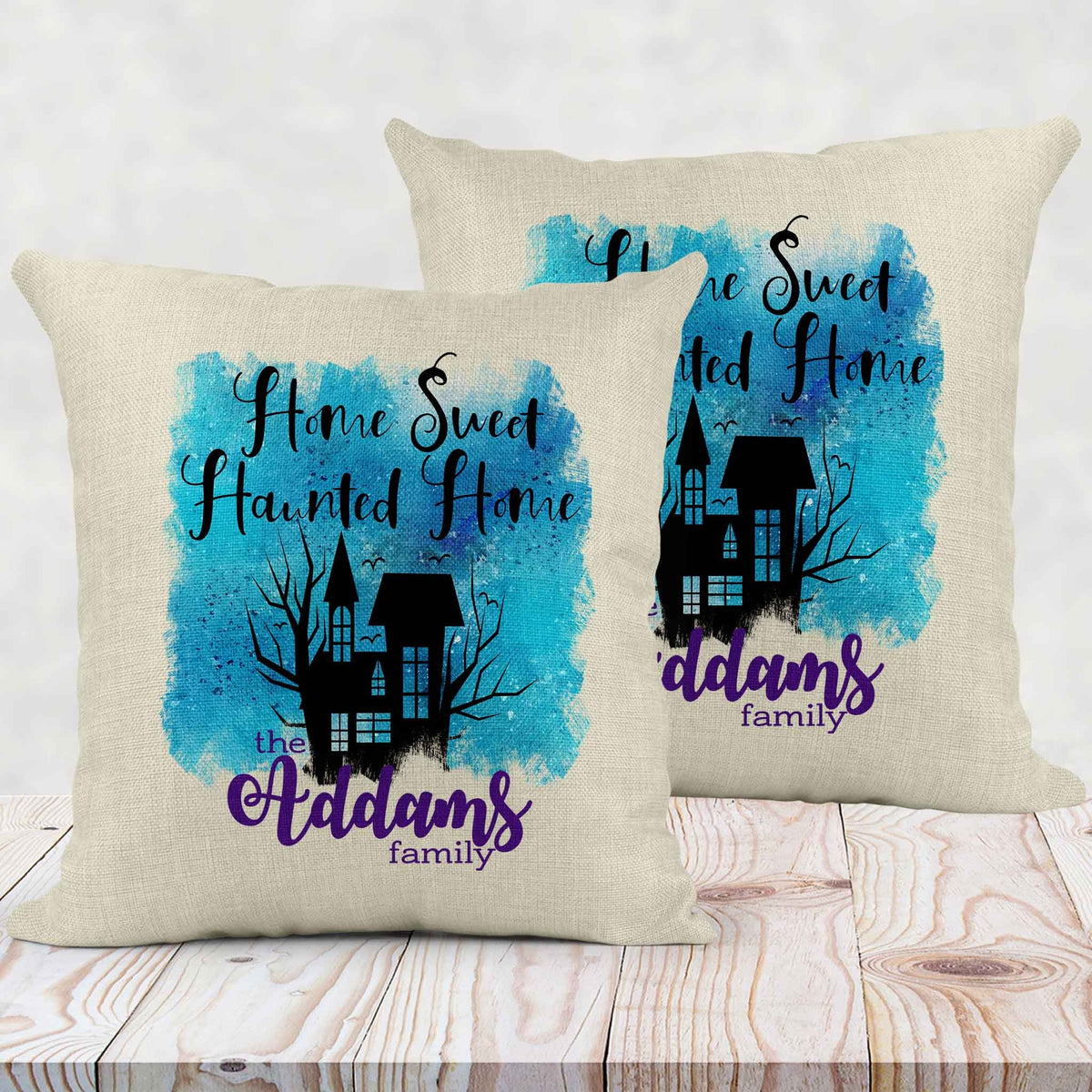Personalized Throw Pillow | Custom Decorative Pillow | Home Sweet Haunted Home