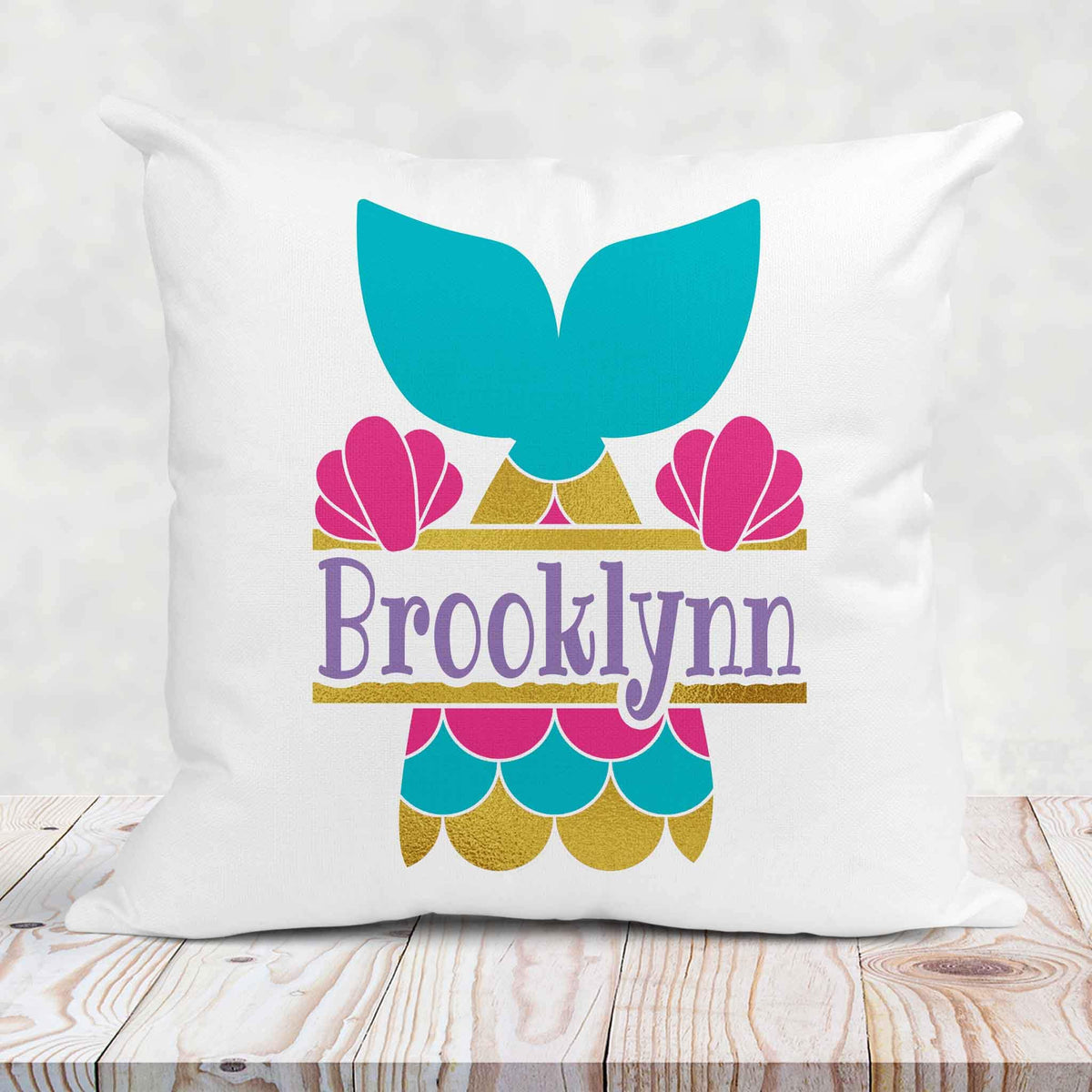 Personalized Throw Pillow | Custom Decorative Pillow | Mermaid Tail