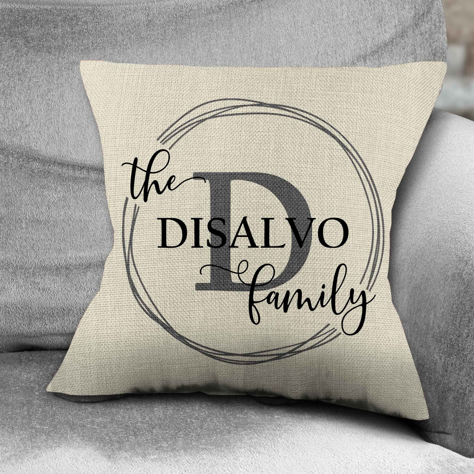 Personalized Throw Pillow | Custom Decorative Pillow | Family Vine Monogram