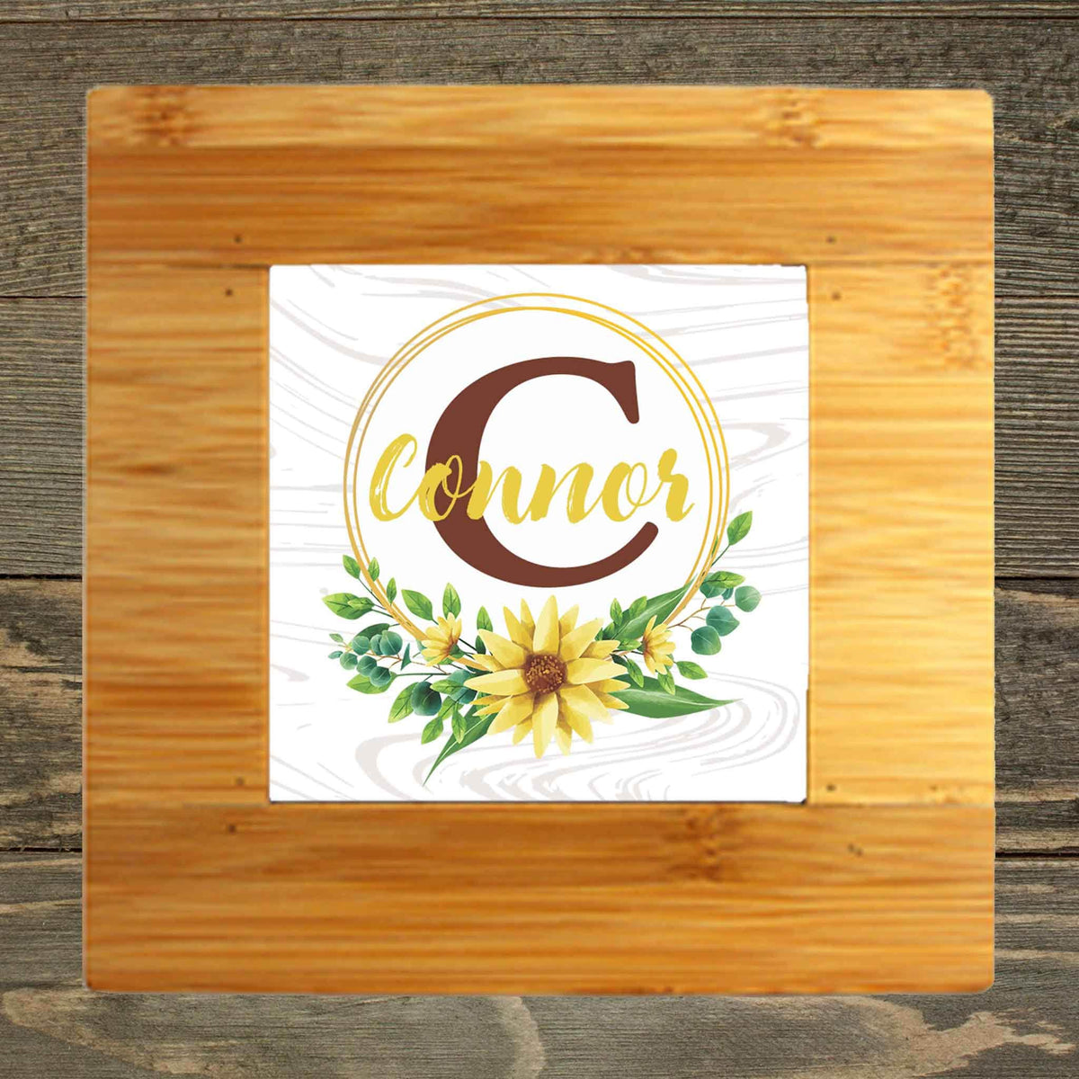 Personalized Iron Trivet | Custom Kitchen Gifts | Sunflower Monogram