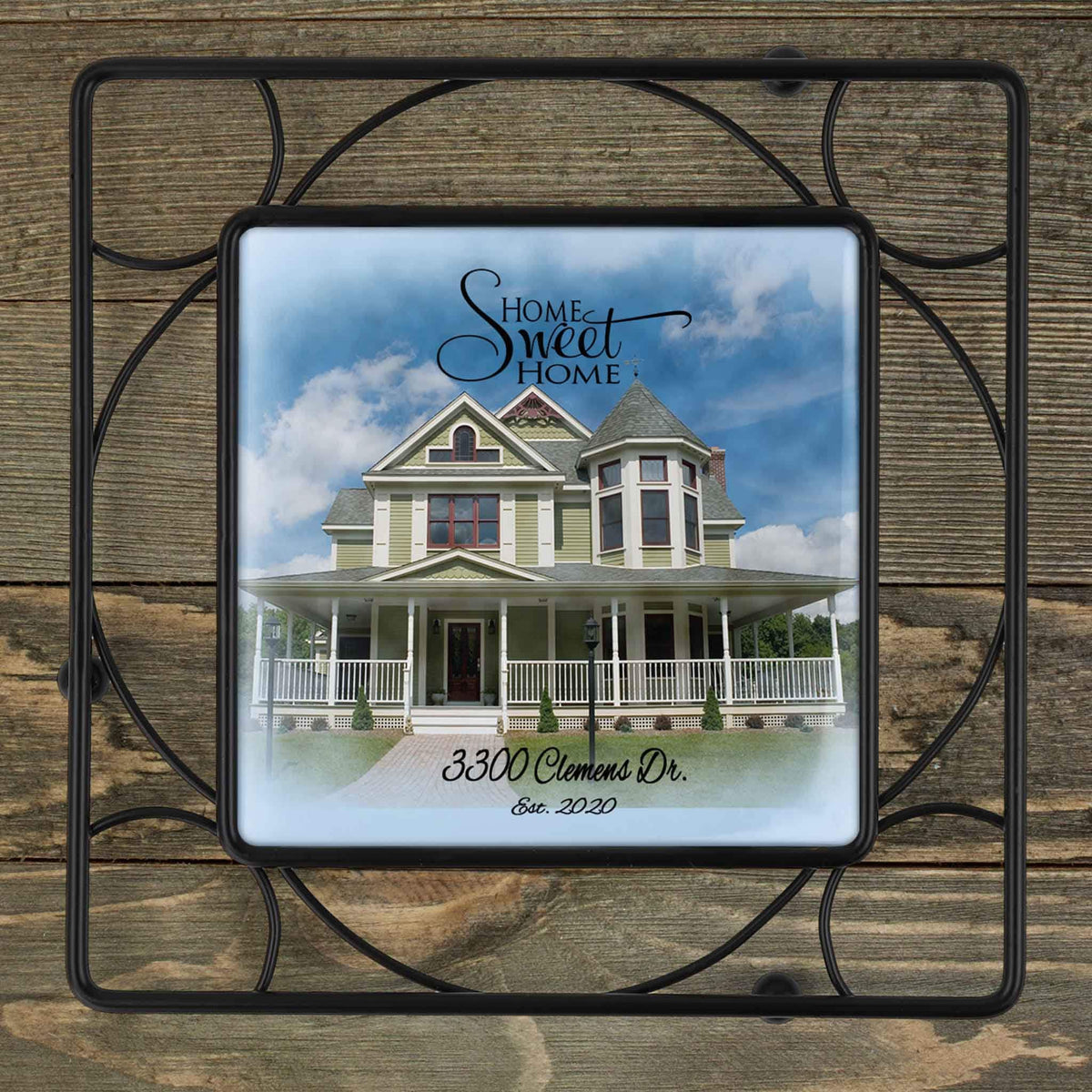 Personalized Iron Trivet | Custom Kitchen Gifts | Watercolor Photo