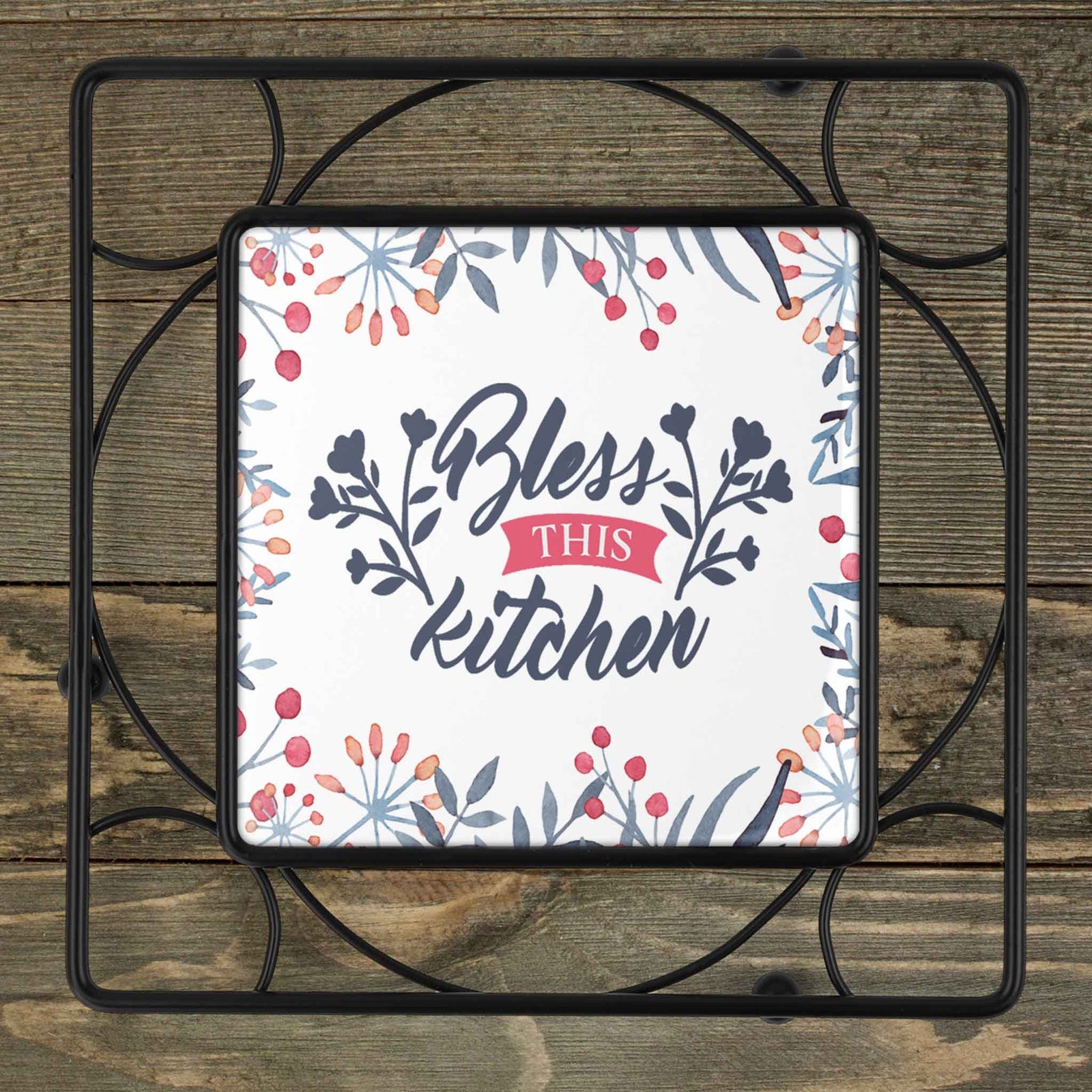 Personalized Iron Trivet | Custom Kitchen Gifts | Bless This Kitchen