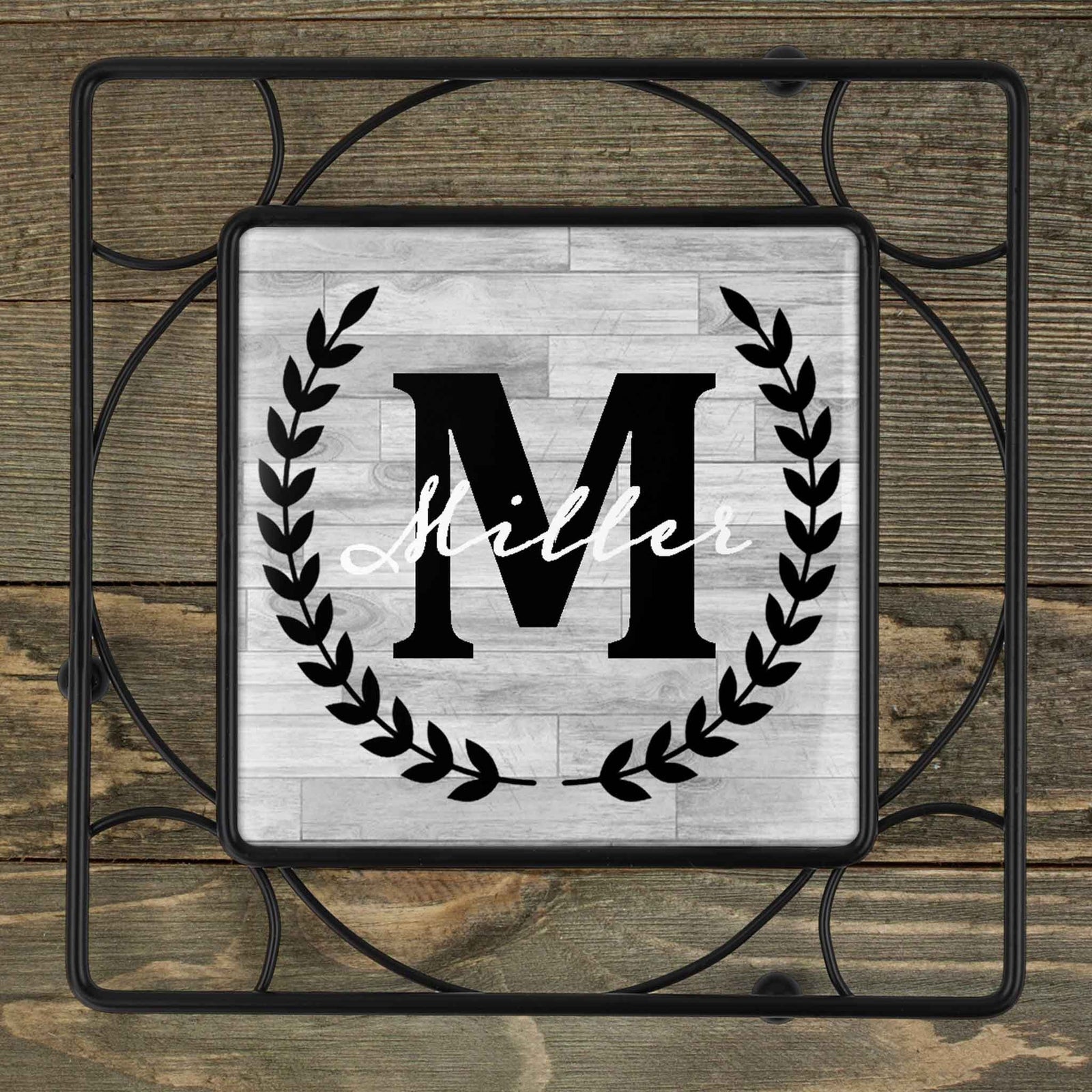 Personalized Iron Trivet | Custom Kitchen Gifts | Laurel Wreath LC