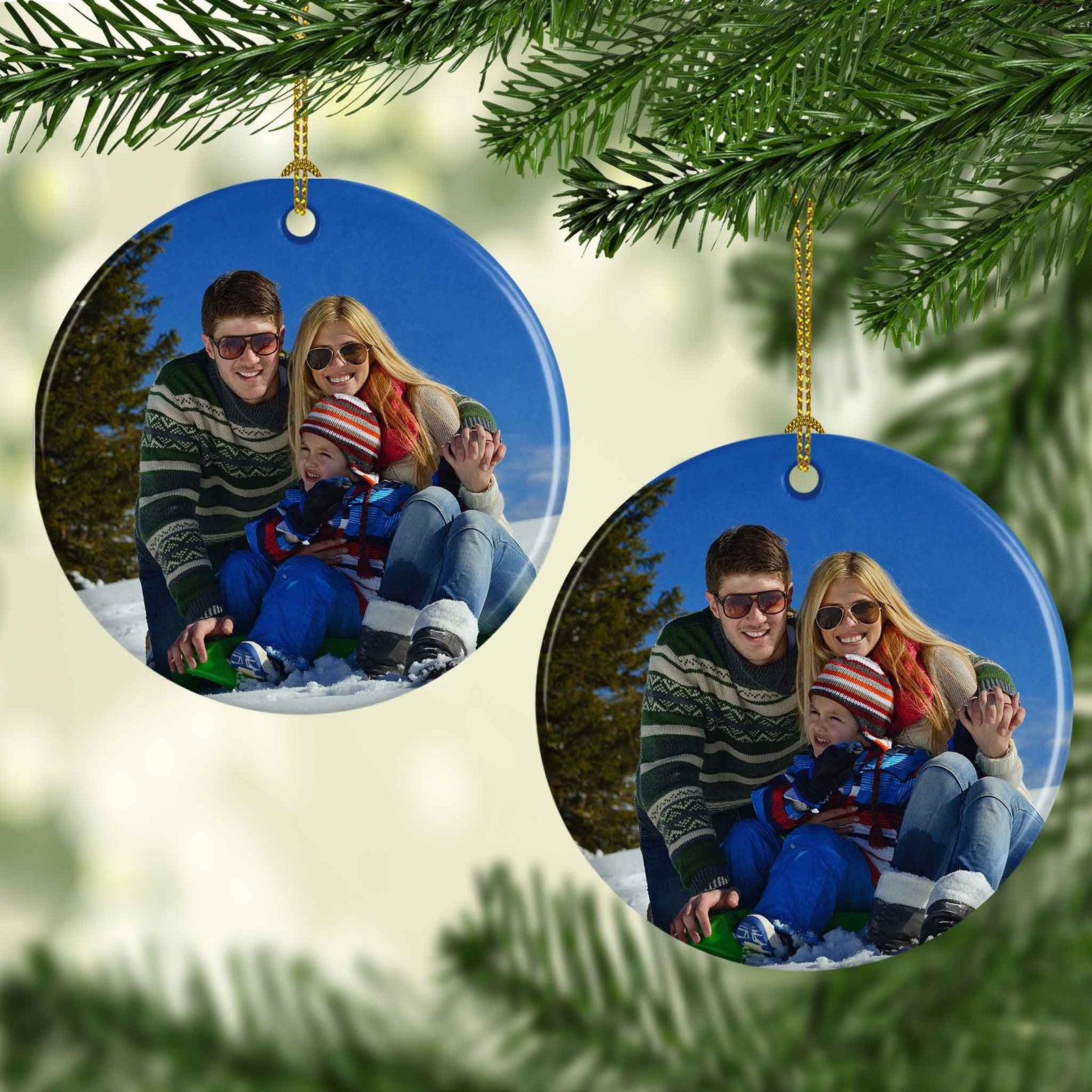 Photo Holiday Ornaments | Personalized Christmas Ornaments | Custom Photo Round